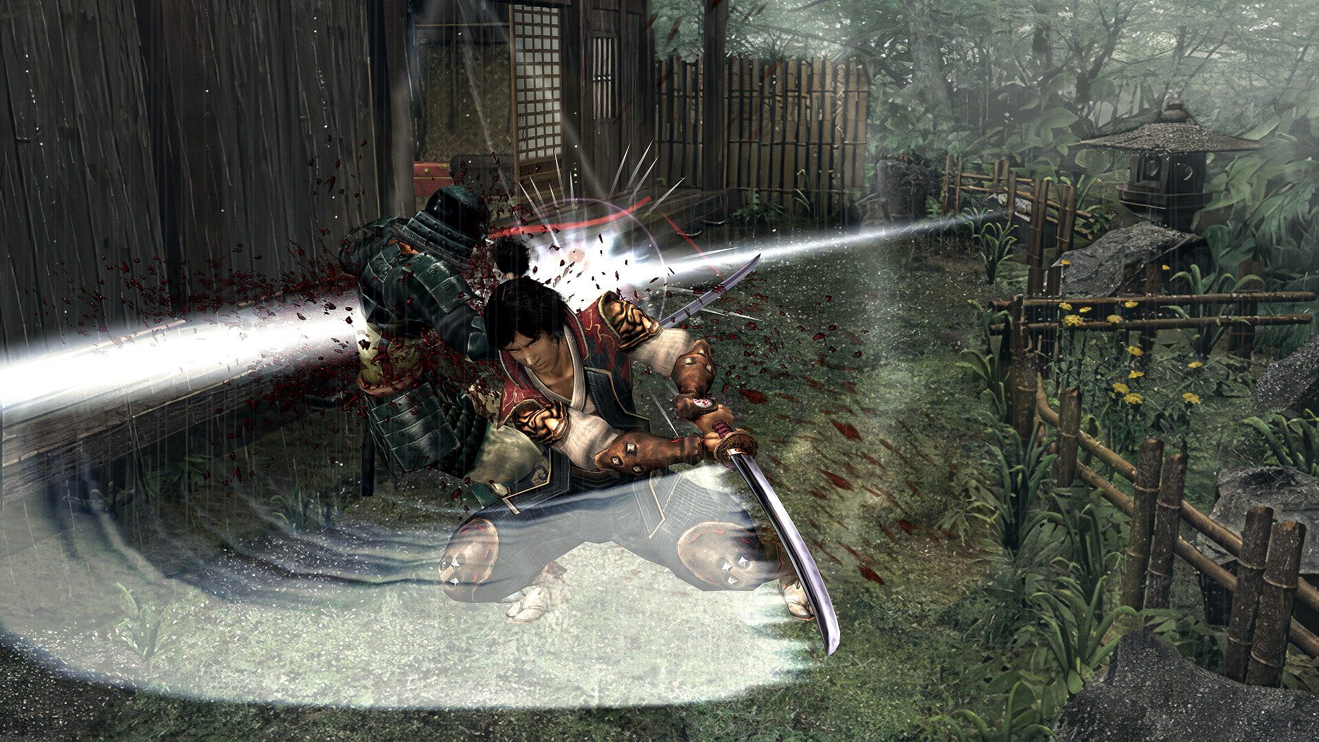 Jubei slashes an enemy in Onimusha 2's remaster.
