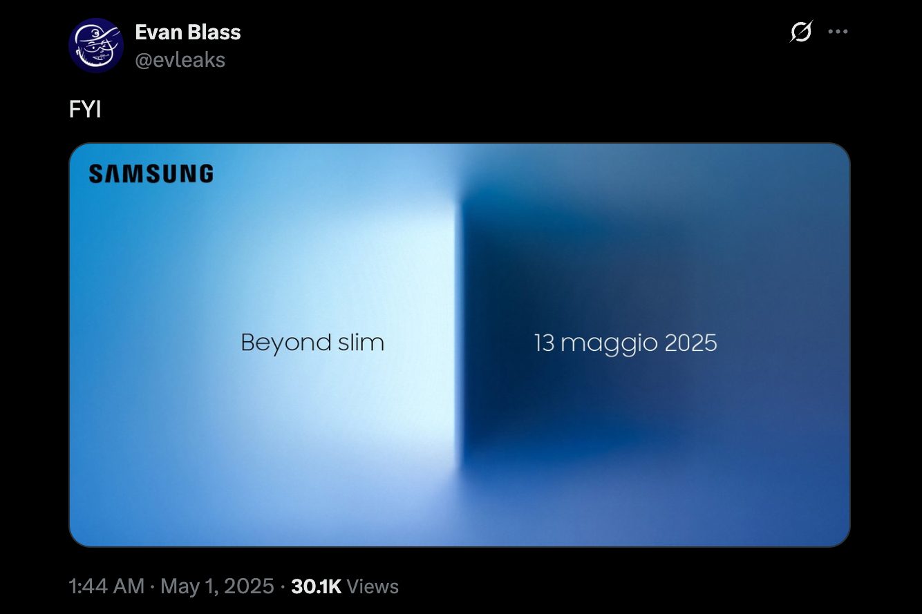 Samsung Galaxy S25 Edge leaked poster.