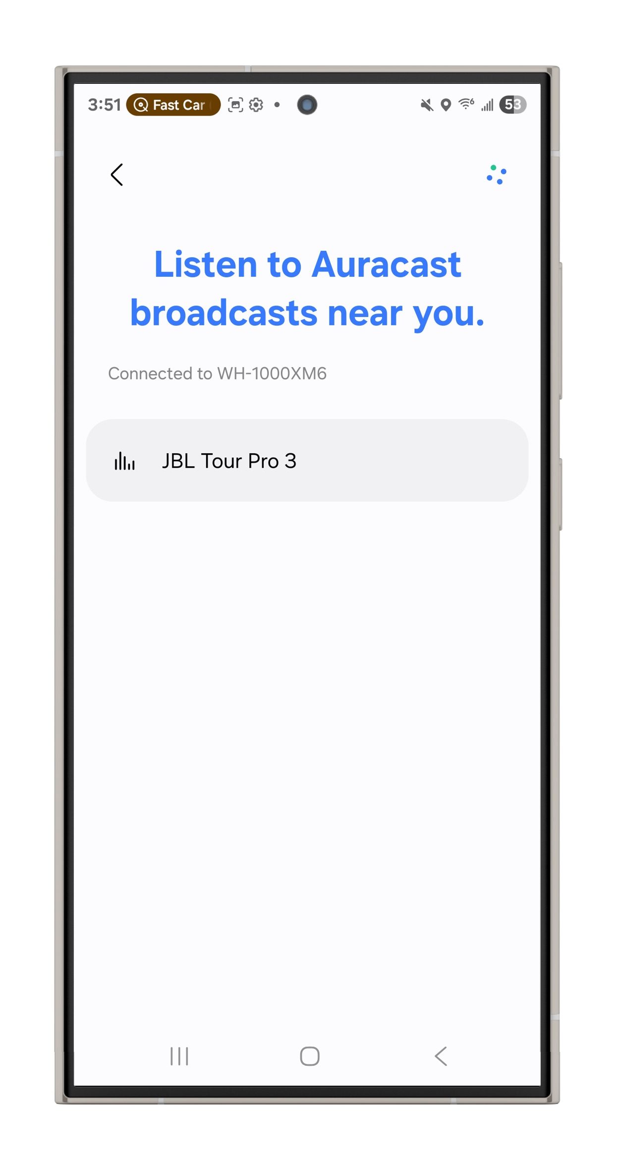 Android Auracast settings.