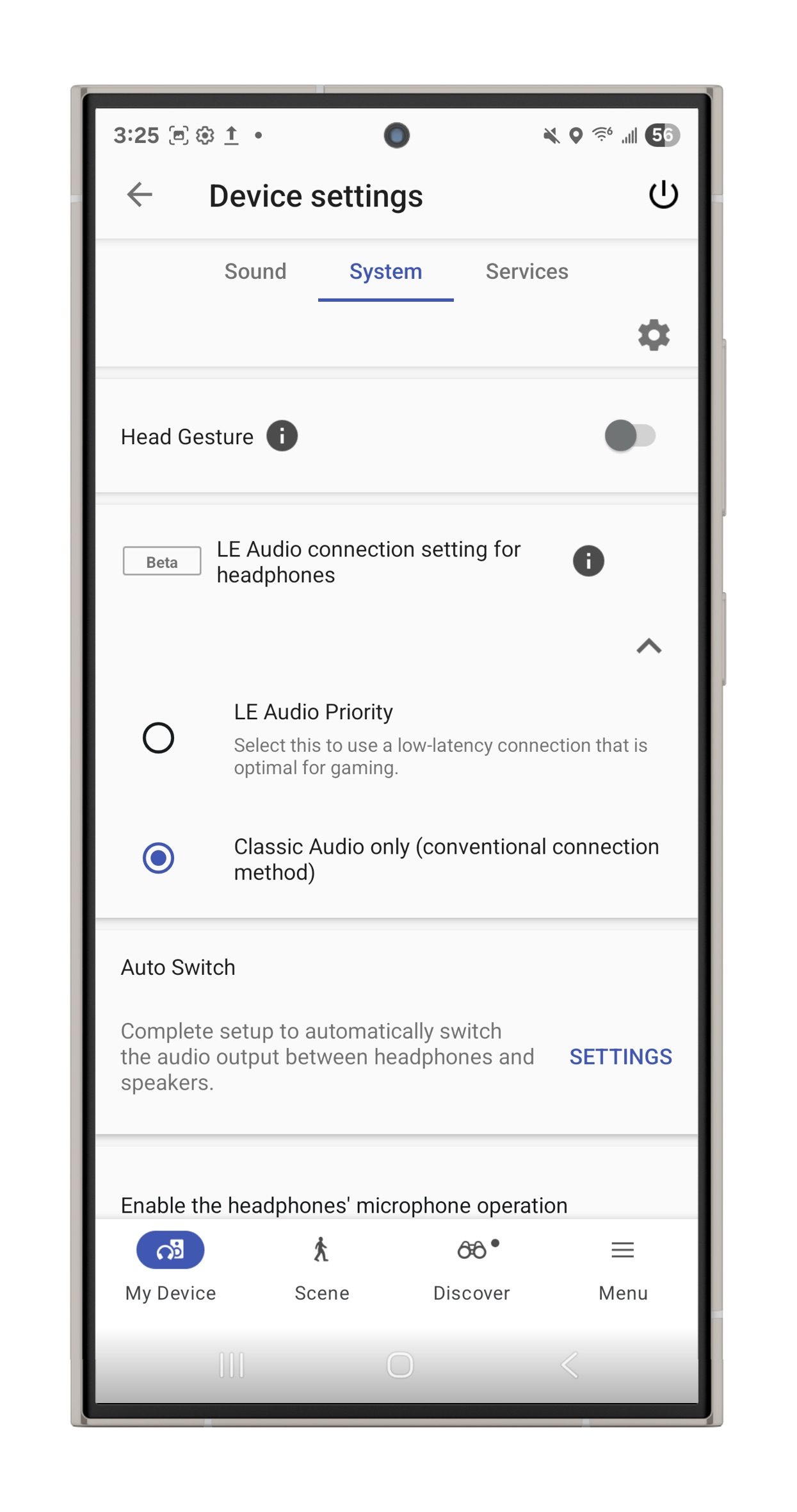 Sony Sound Connect app for Android.