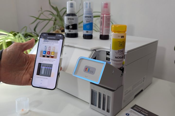 The Epson EcoTank ET-2980 includes four large bottles of ink.