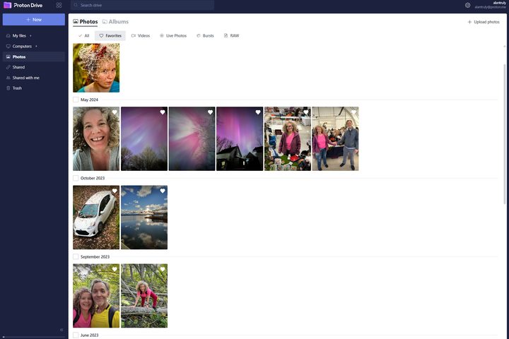 Proton Drive's web app provides desktop access to encrypted iPhone photos.
