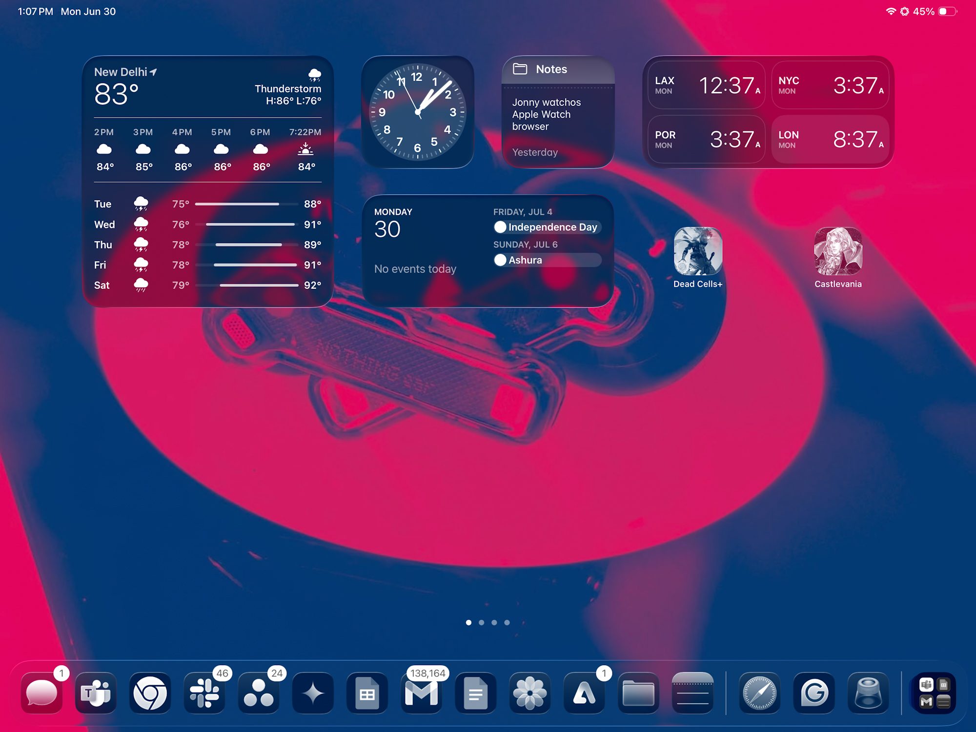 Home screen of iPadOS 26.