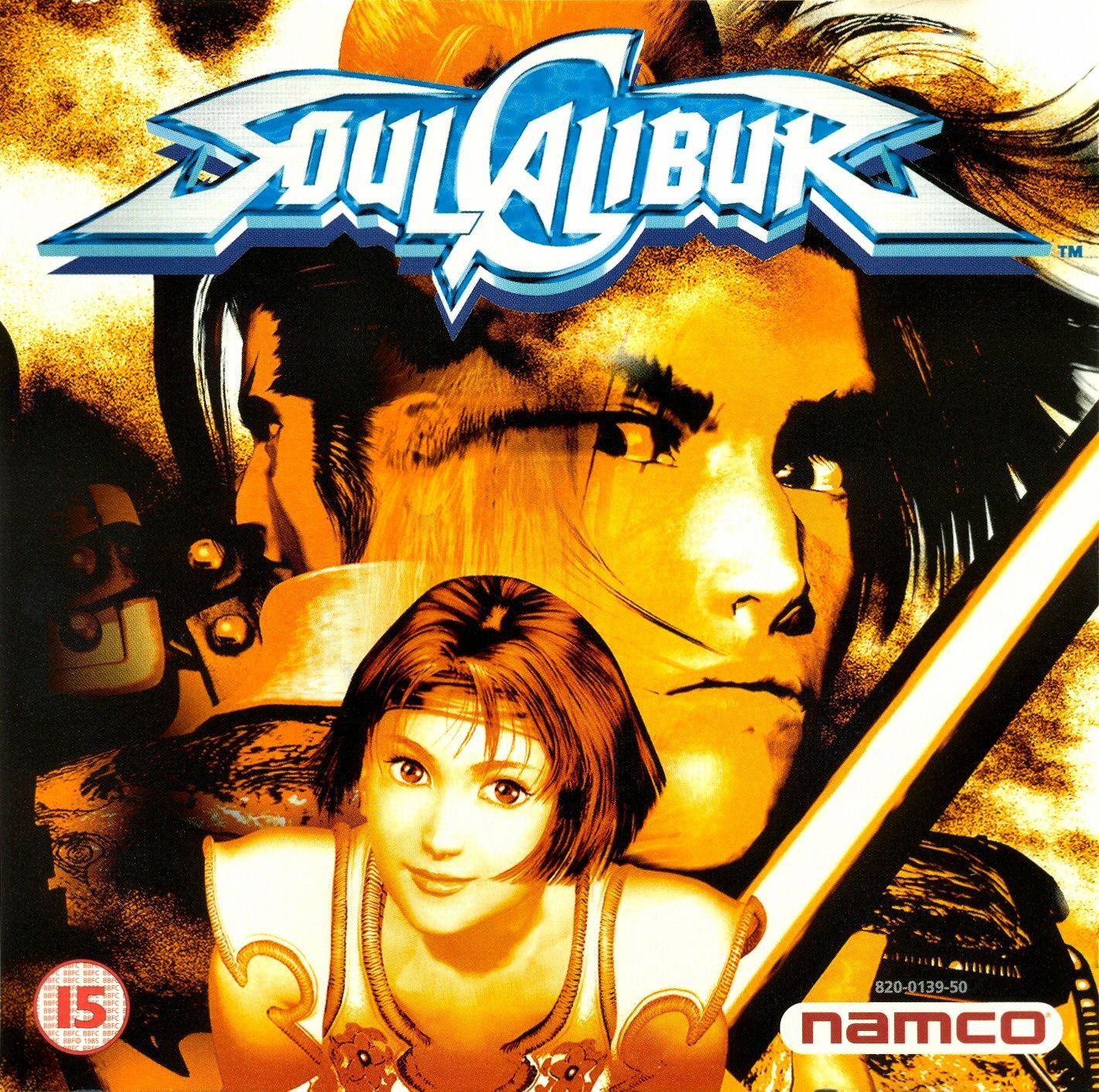 The boxart for SoulCalibur.