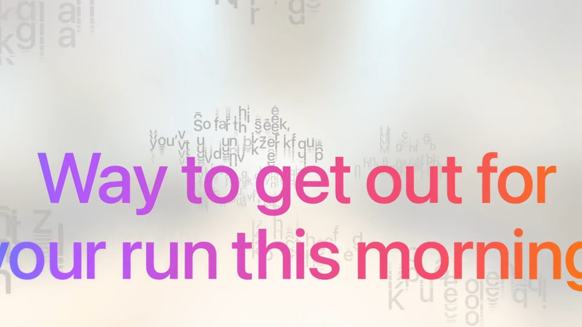 WWDC 2025 keynote screenshot showing Workout Buddy motivational phrases in WatchOS 26
