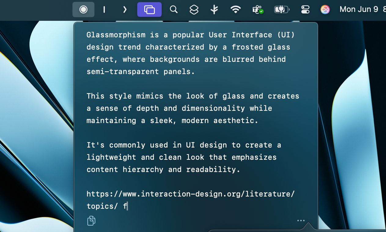 Activating Bar Notes app from Menu Bar in macOS.