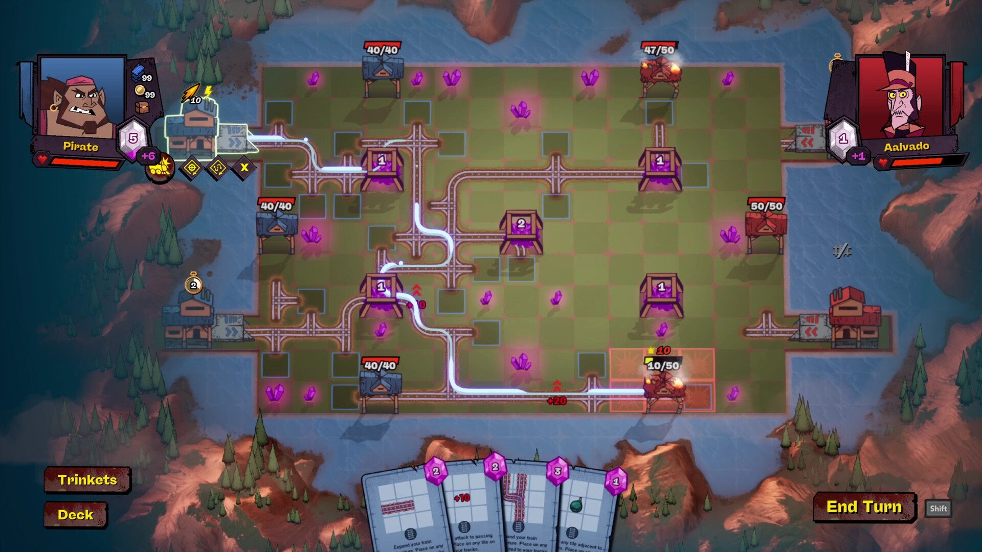 An arena full of train tracks appears in Battle Train.