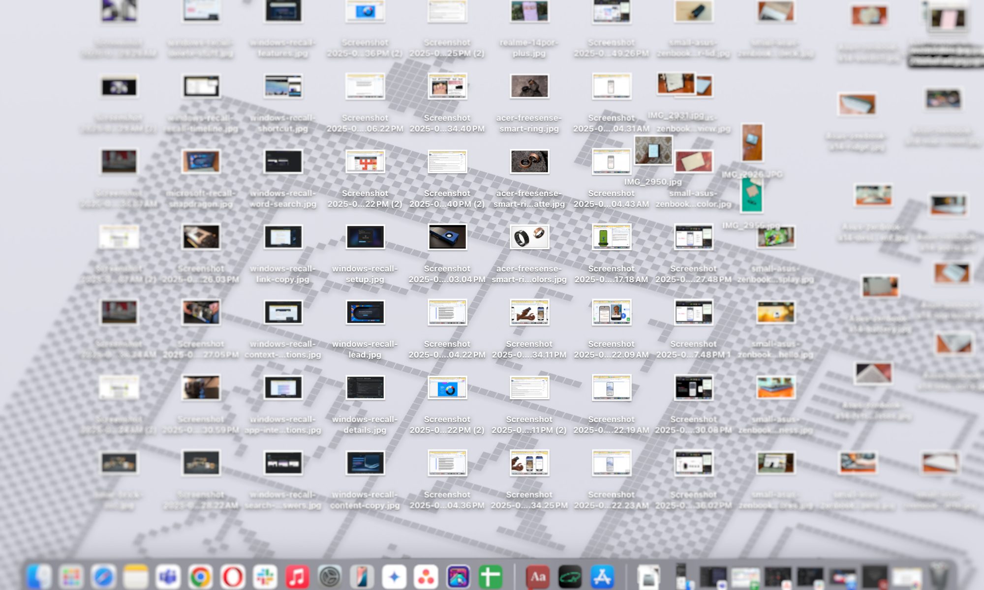 MacOS desktop items.