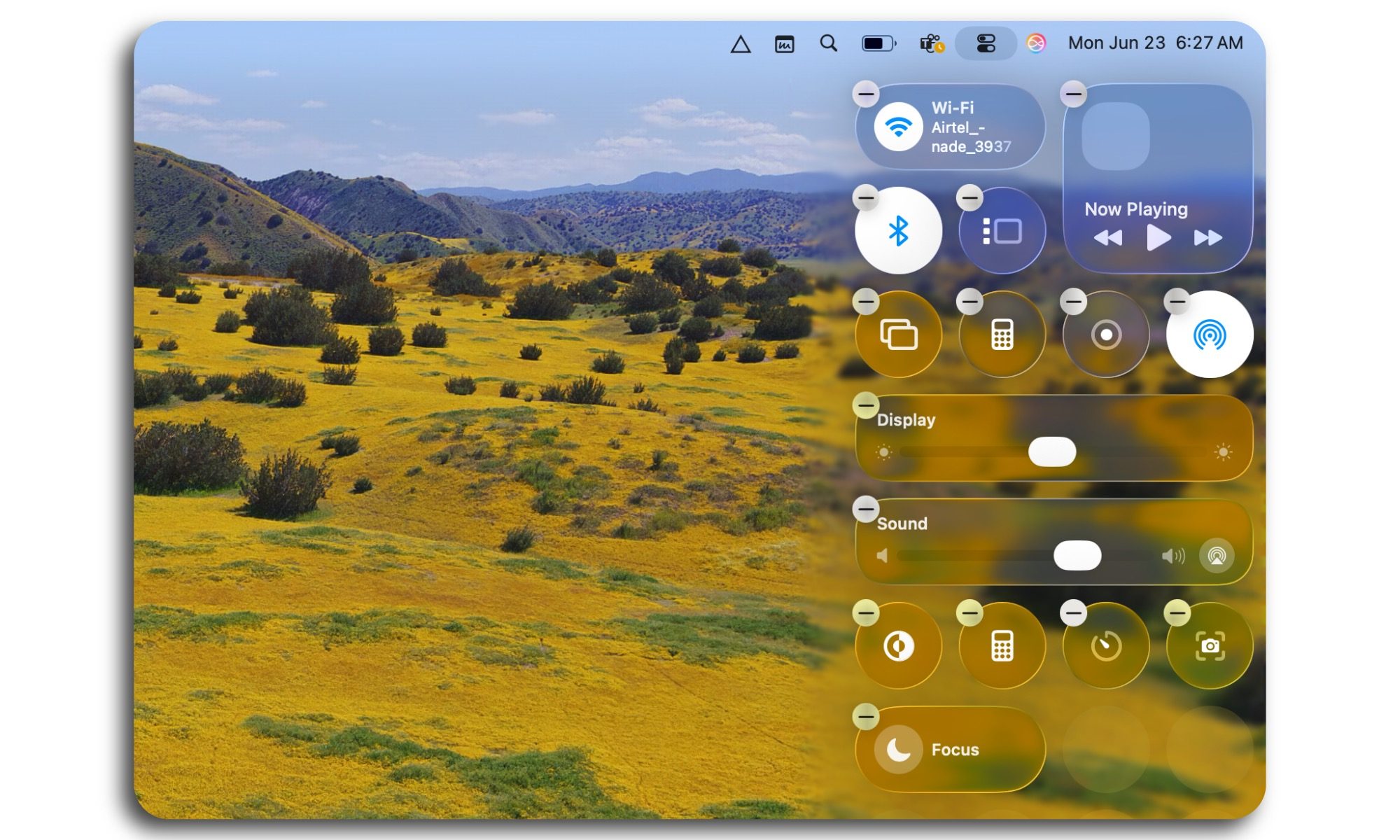 Control Center in macOS Tahoe.
