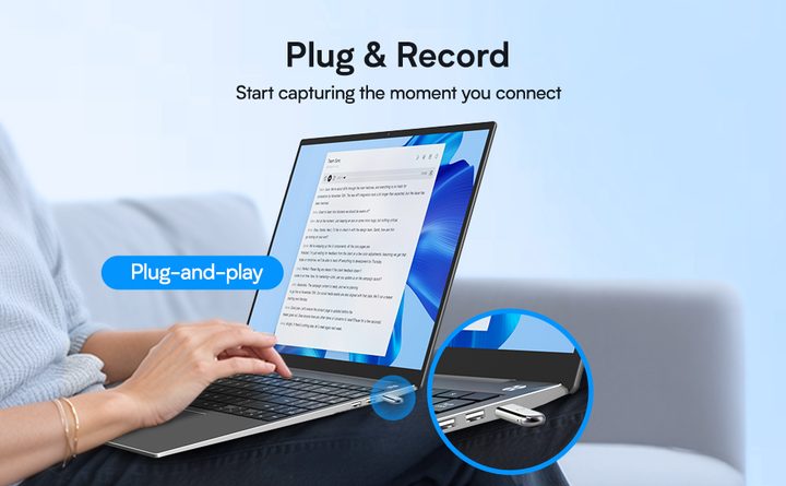 A NoteKit plugged into a laptop.