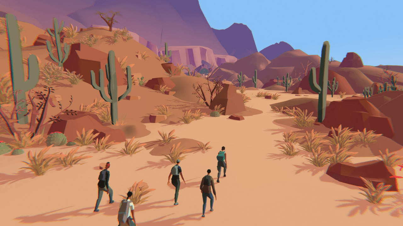 Several people cross a desert in Take Us North.