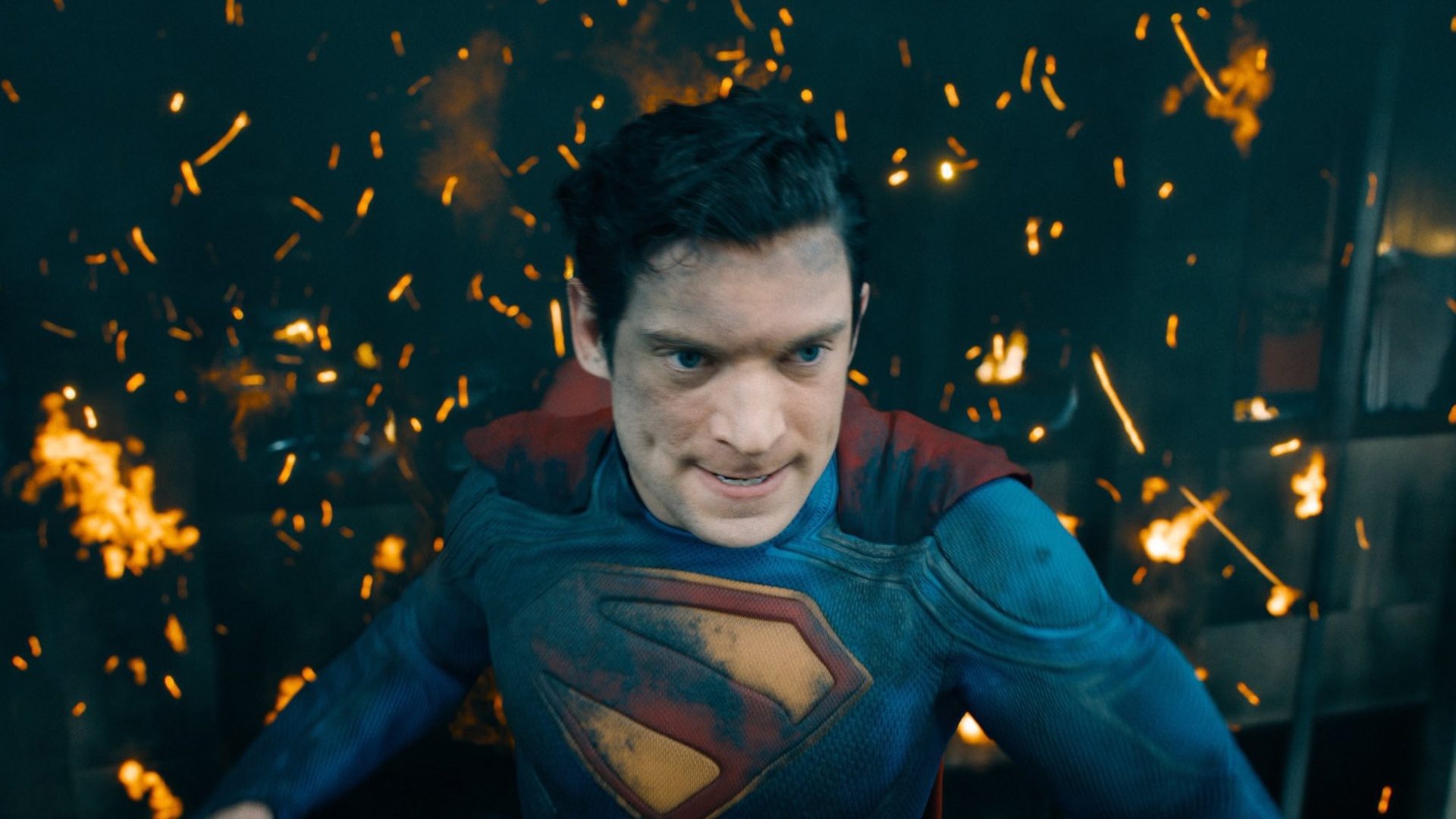 Superman readies to fight in Superman.
