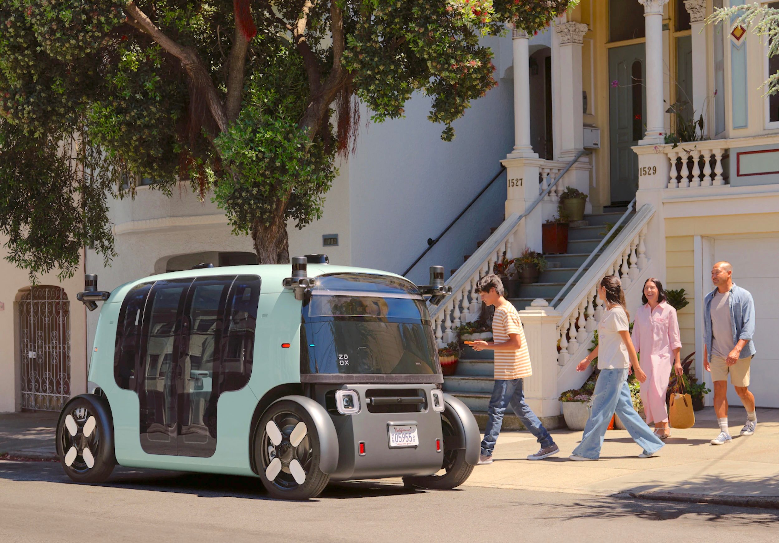 A Zoox robotaxi.