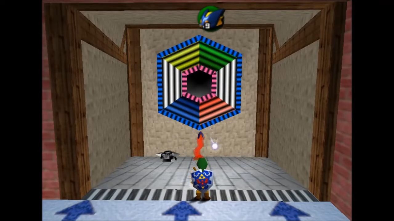 Link playing Bombchu bowling.