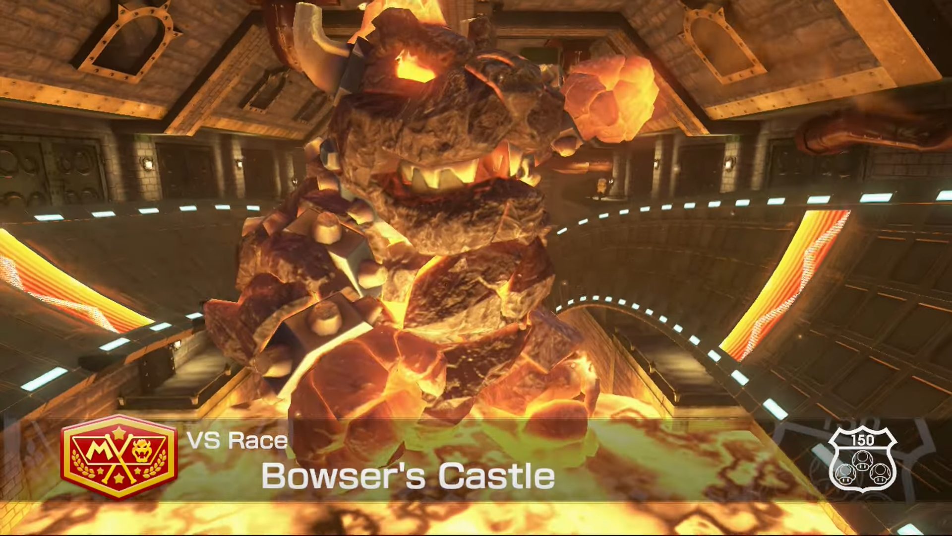Bowser's Castle in Mario Kart 8: Deluxe.