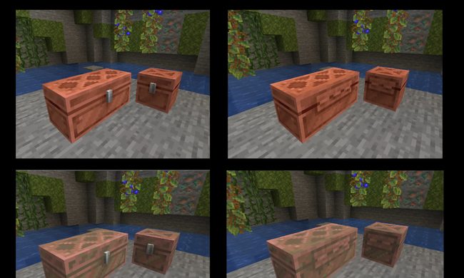 Copper chests in Minecraft.