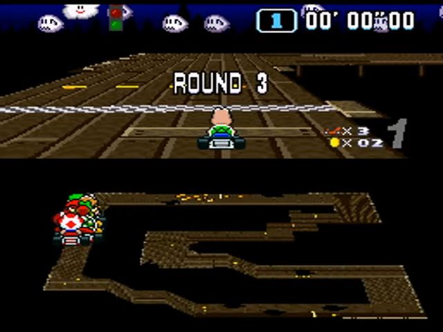 The ghost track in Super Mario Kart