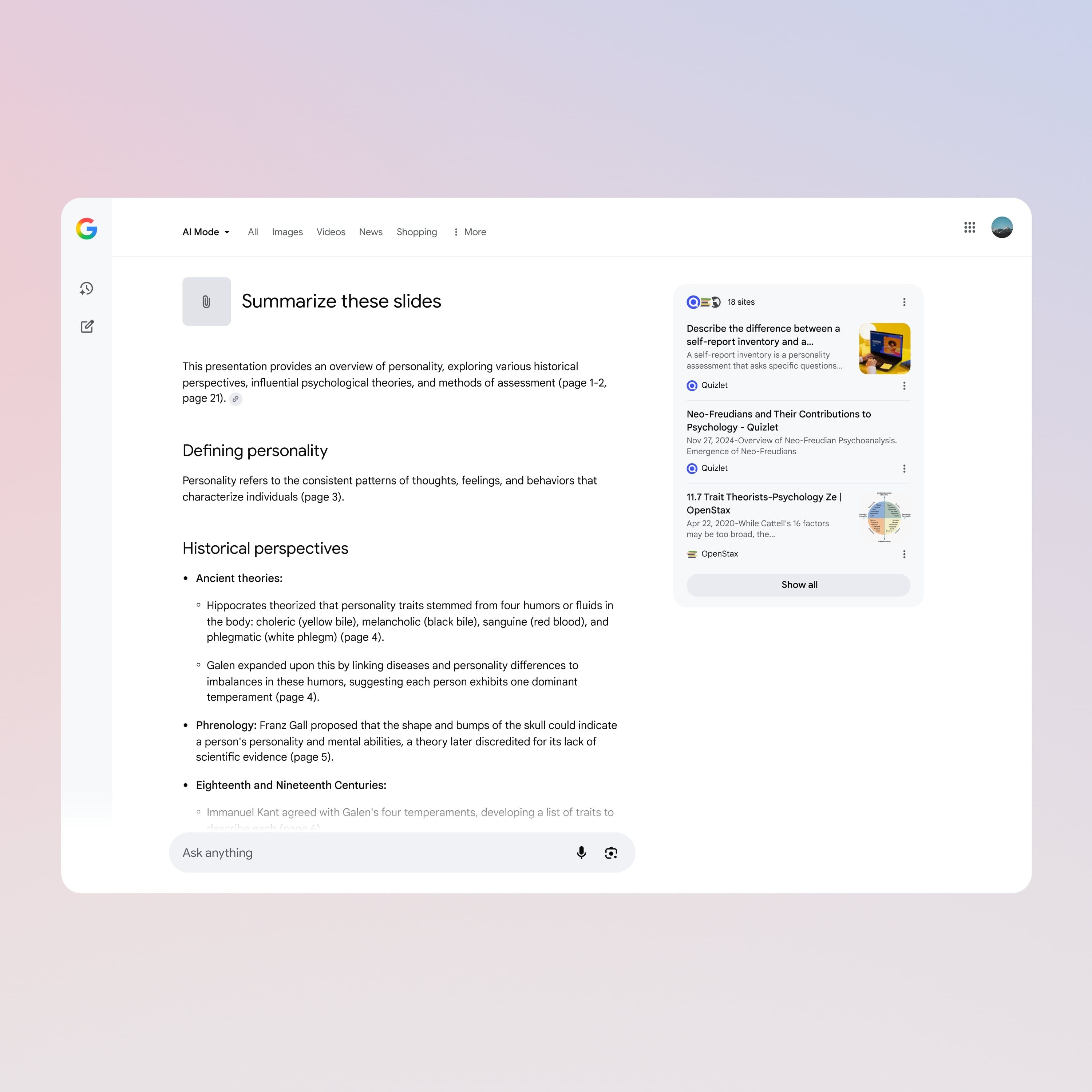 A screenshot of the File upload feature on Google Search's AI Mode