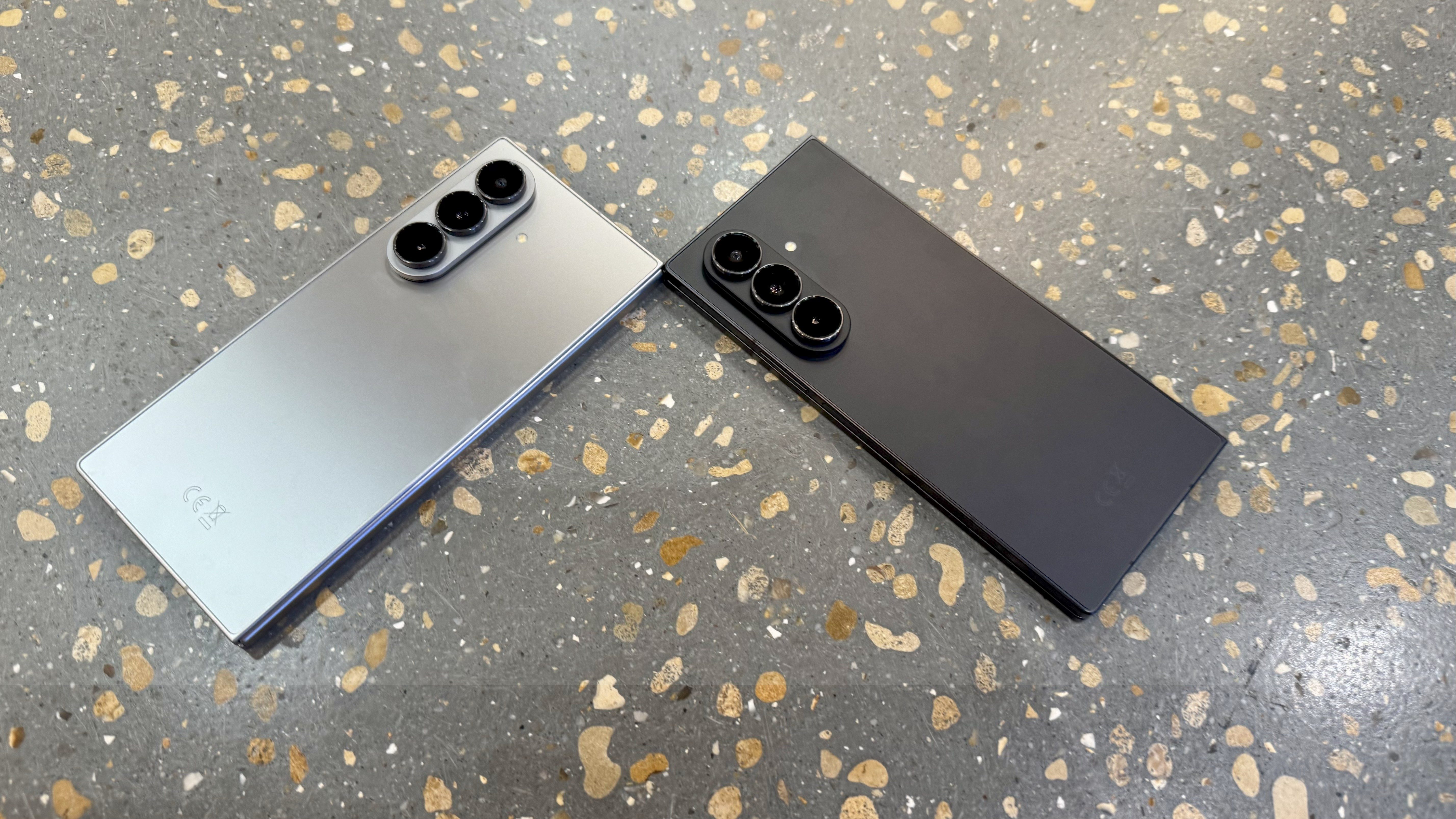 Two Samsung Galaxy Z Fold 7 next to each other