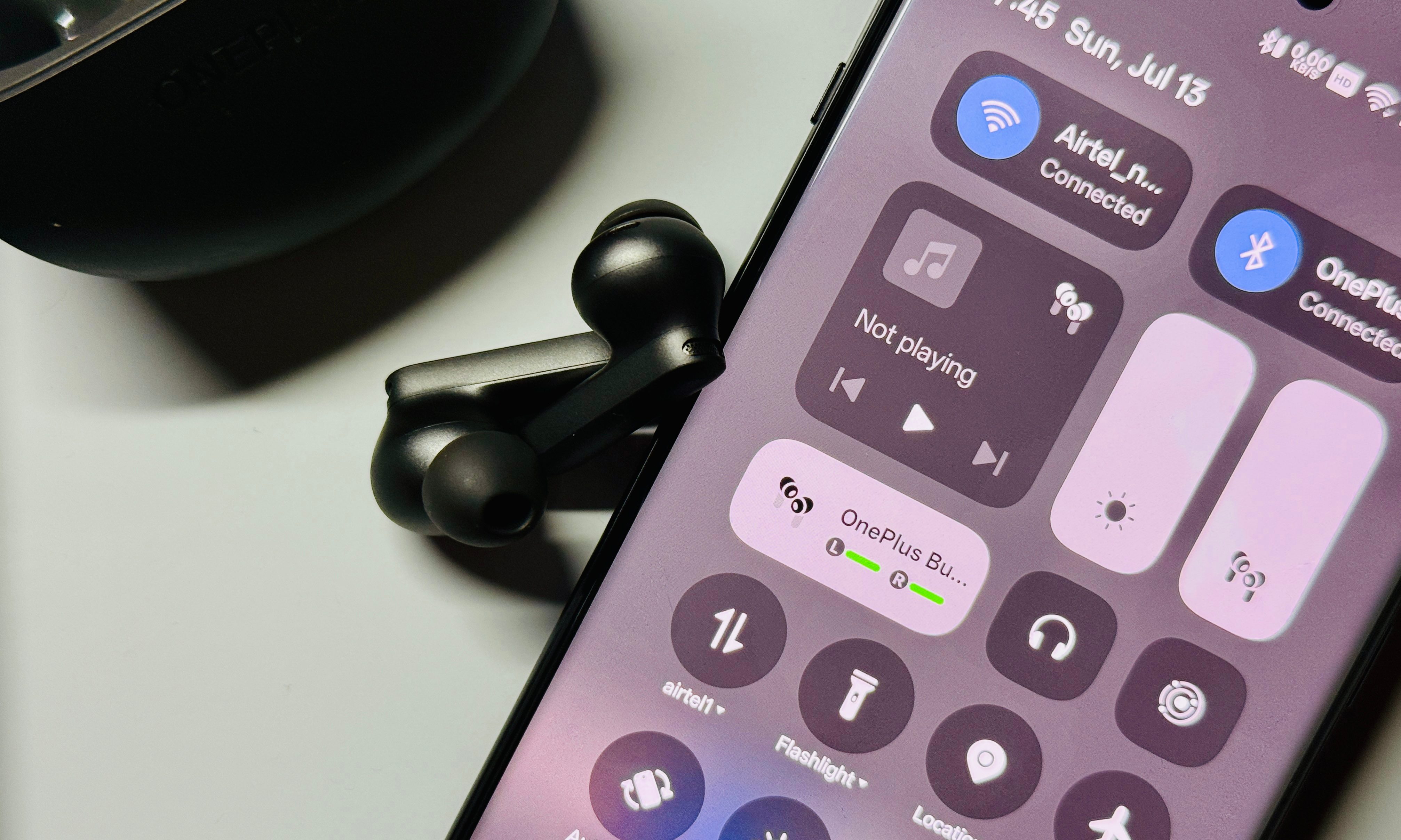 Bluetooth controls for OnePlus Buds 4 earbuds.