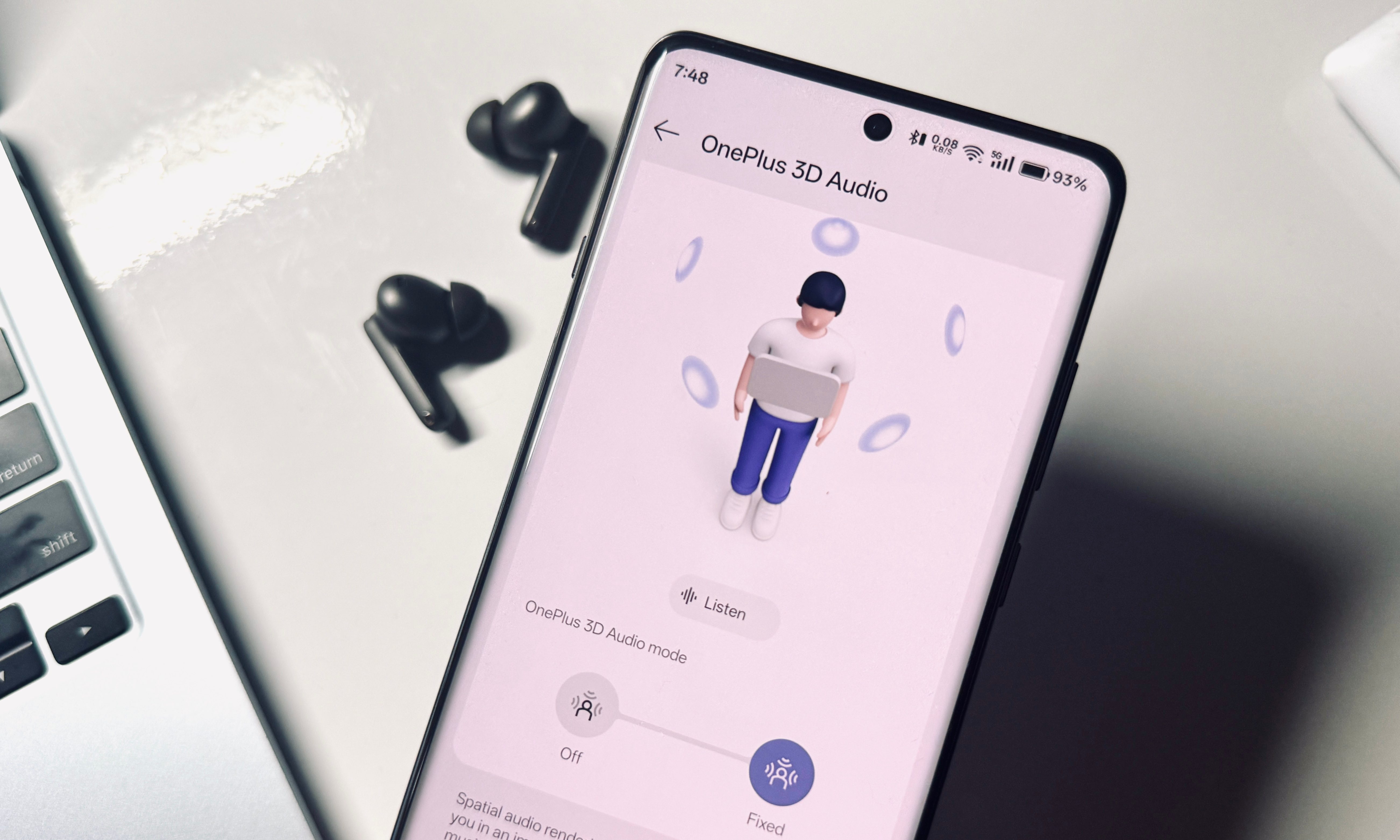3D audio on OnePlus Buds 4 earbuds.