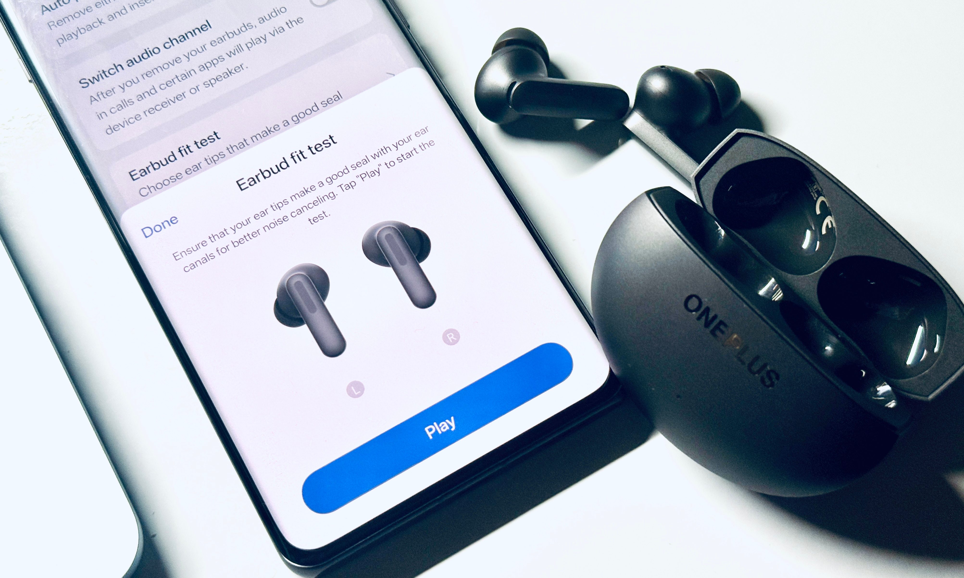 Earbud fit test on OnePlus Buds 4.