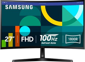 Front view of the Samsung 27" Essential S3 (S36GD) Series Curved Monitor
