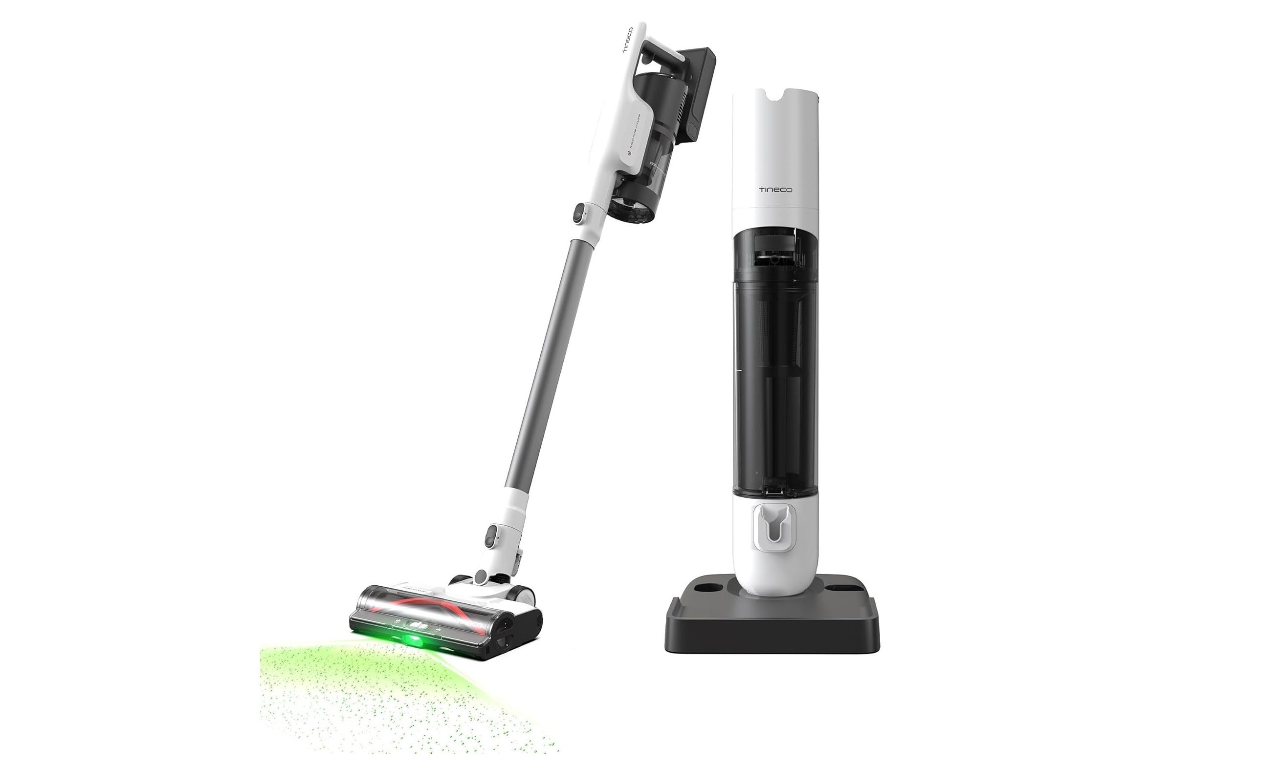 A Tineco Pure One next to its charging base.