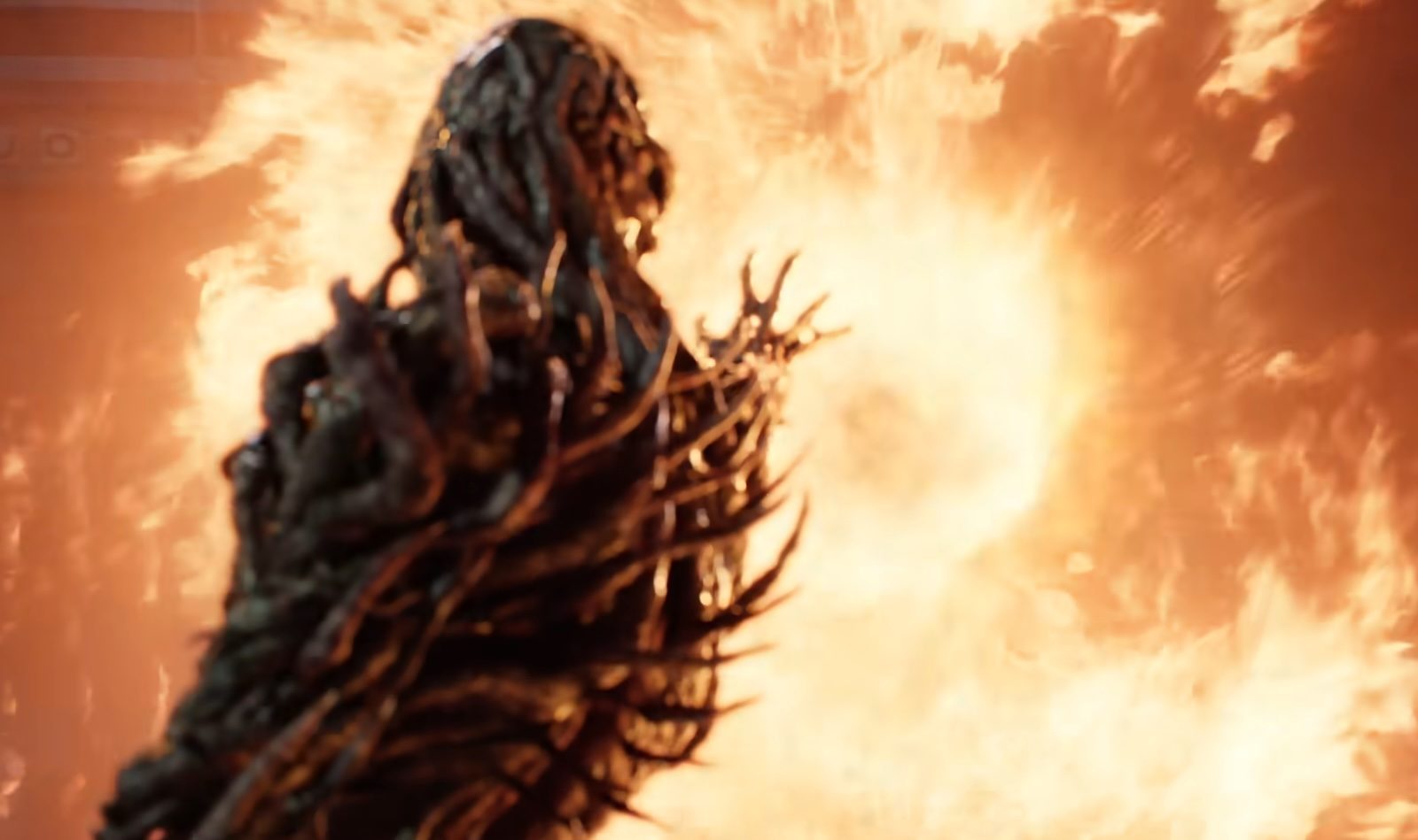 Vecna using his psychic powers on fire in Stranger Things.