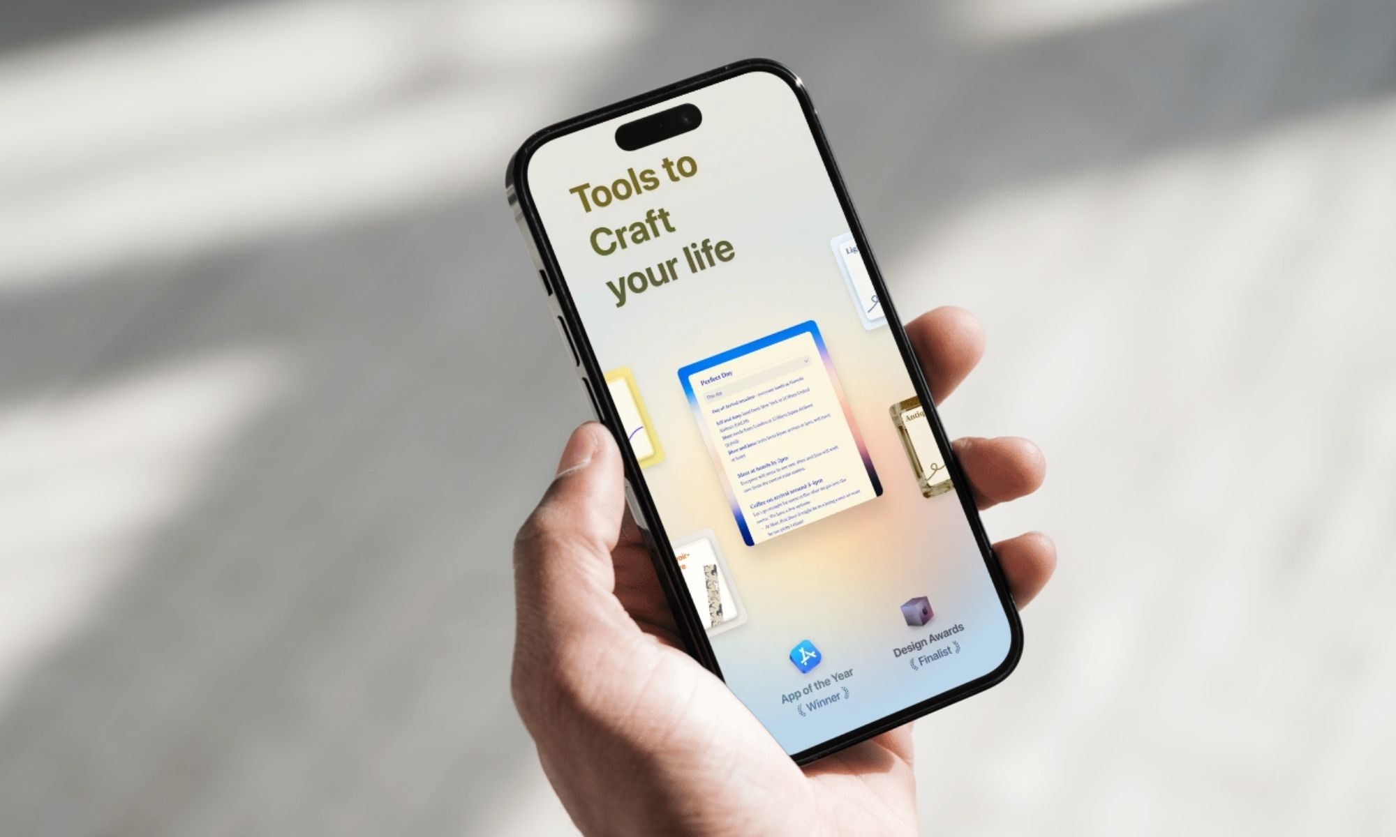 Craft app on an iPhone