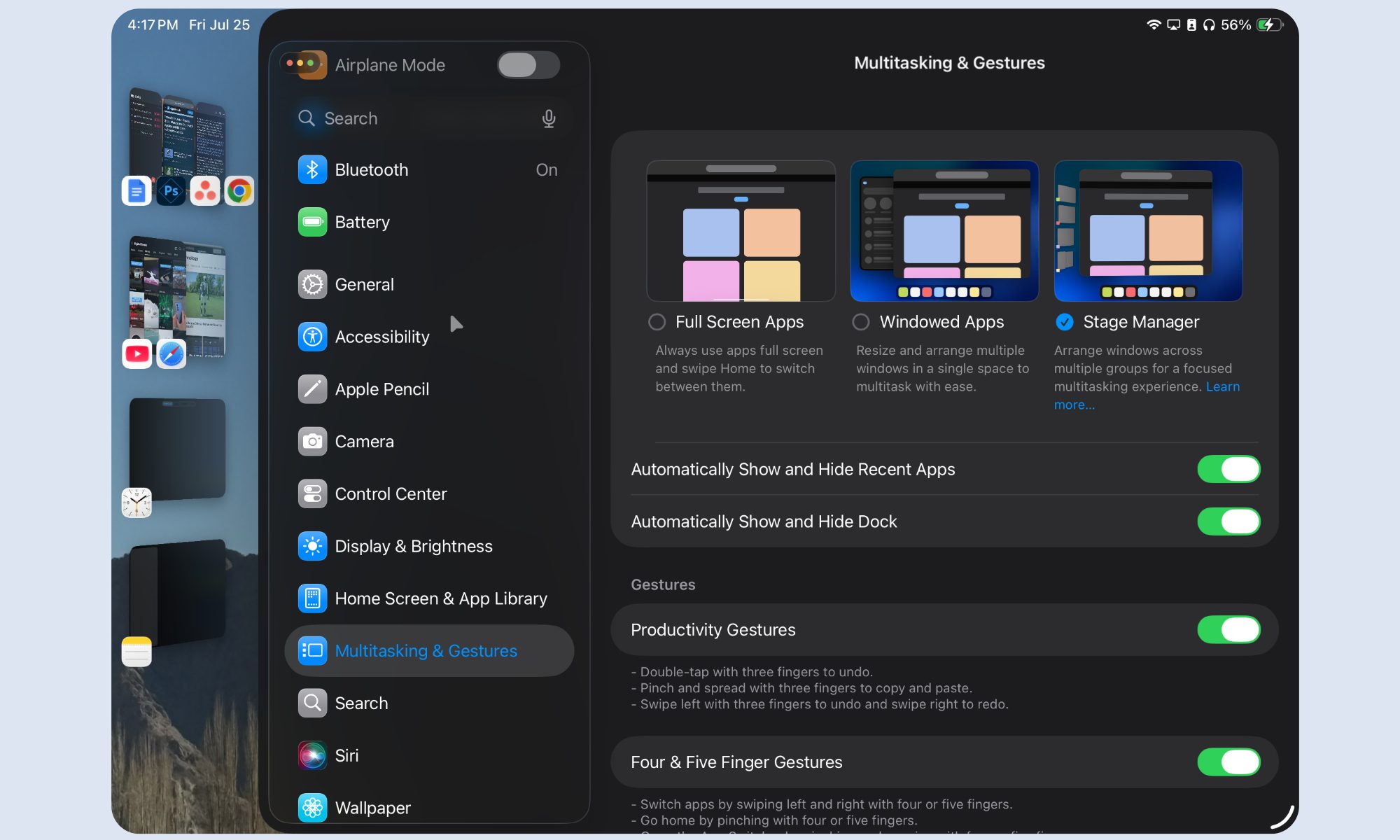 App window options in iPadOS 26.
