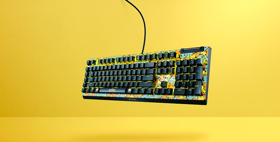 Razer's BlackWidow V4 X Pokemon-themed keyboard.