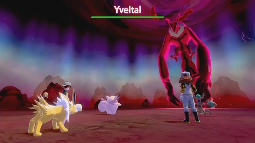 Yveltal looming in the air.