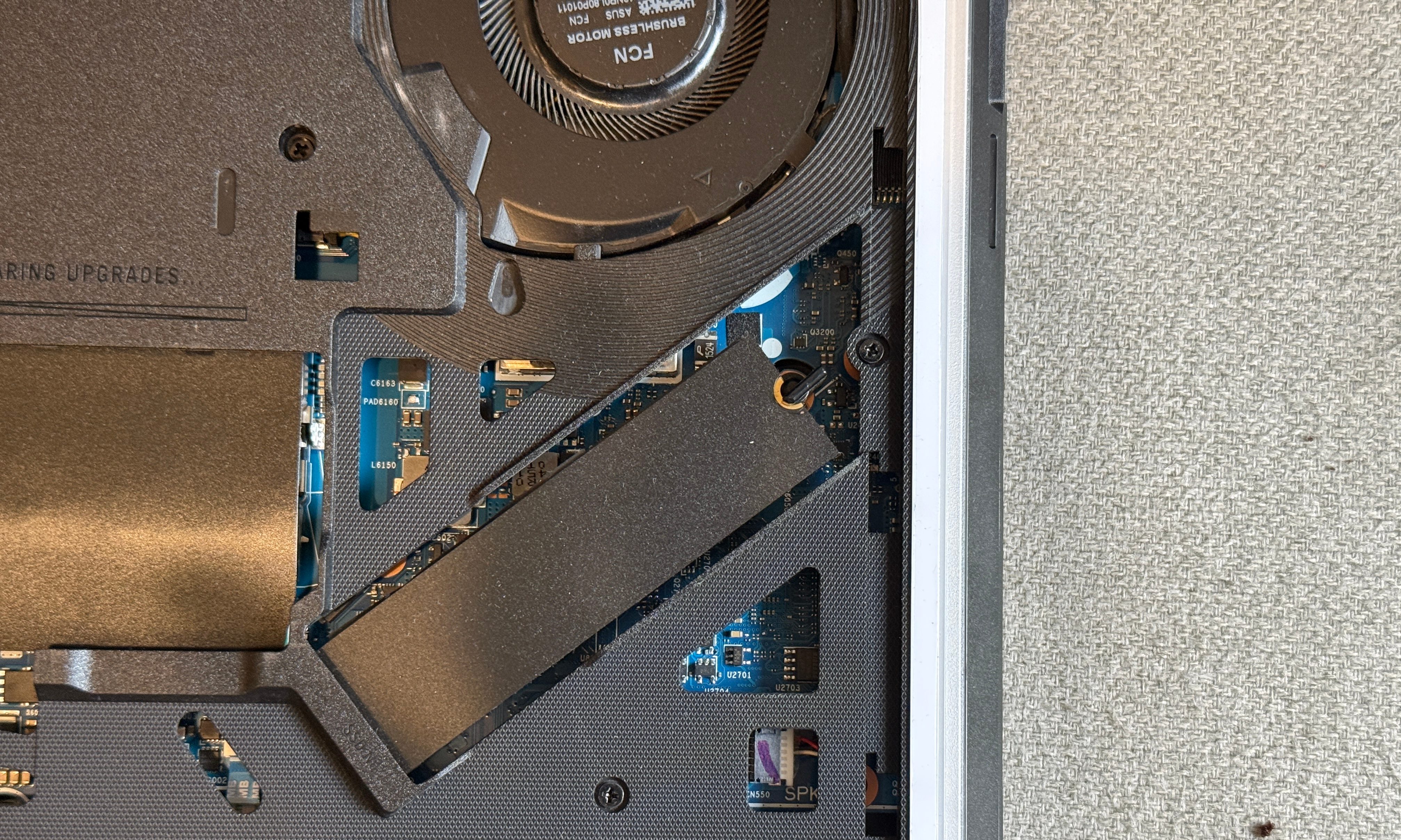 Fan on the Asus ROG Strix Scar 18 laptop.