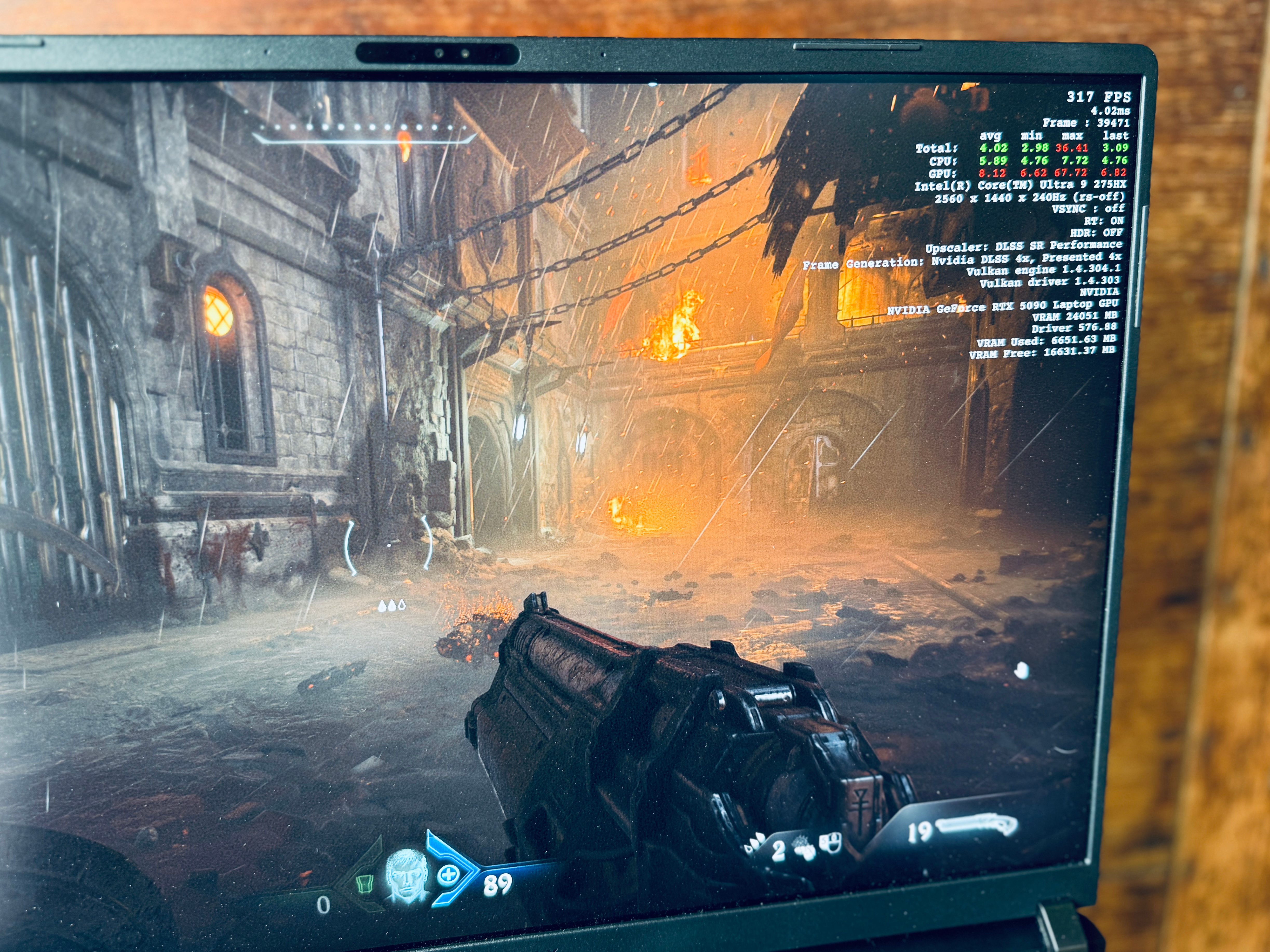 Shooting game on the Asus ROG Strix Scar 18 laptop.