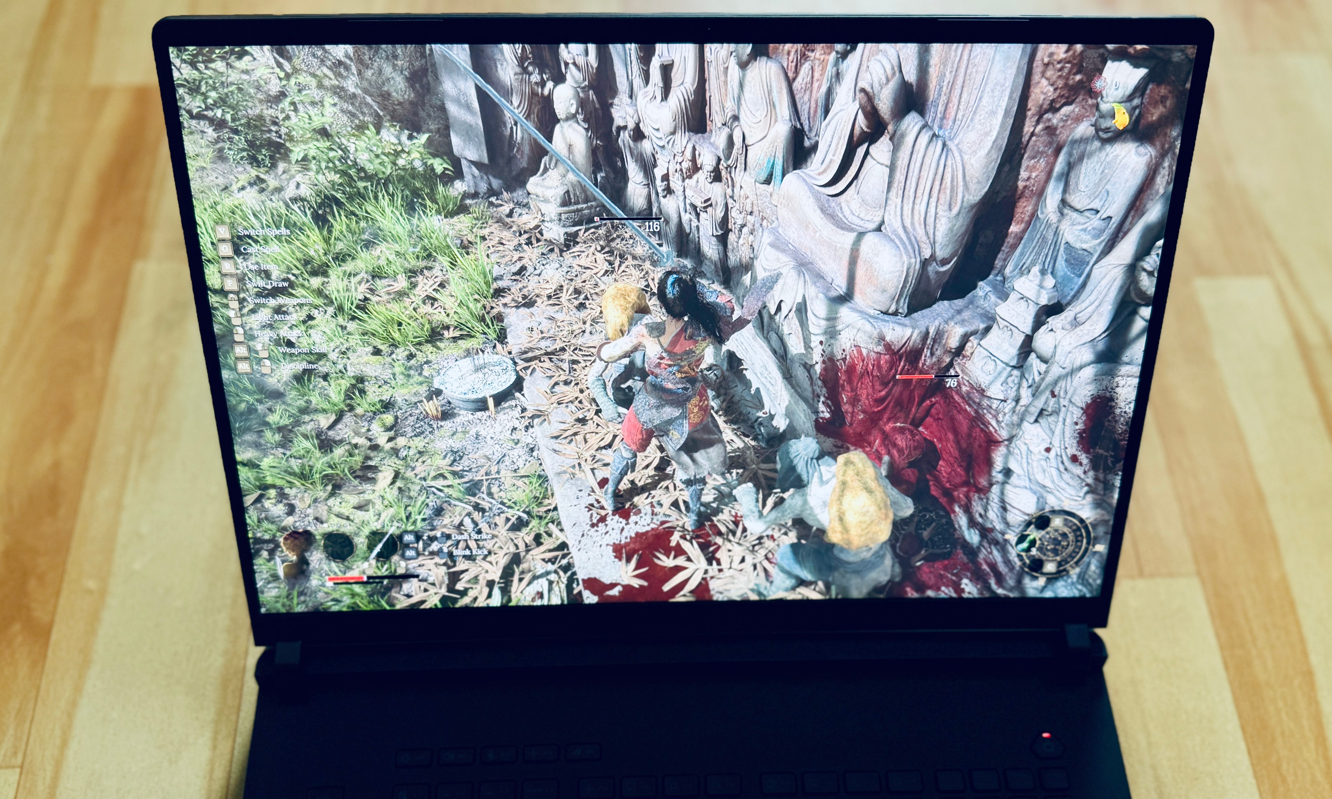 Fighting game on the Asus ROG Strix Scar 18 laptop.