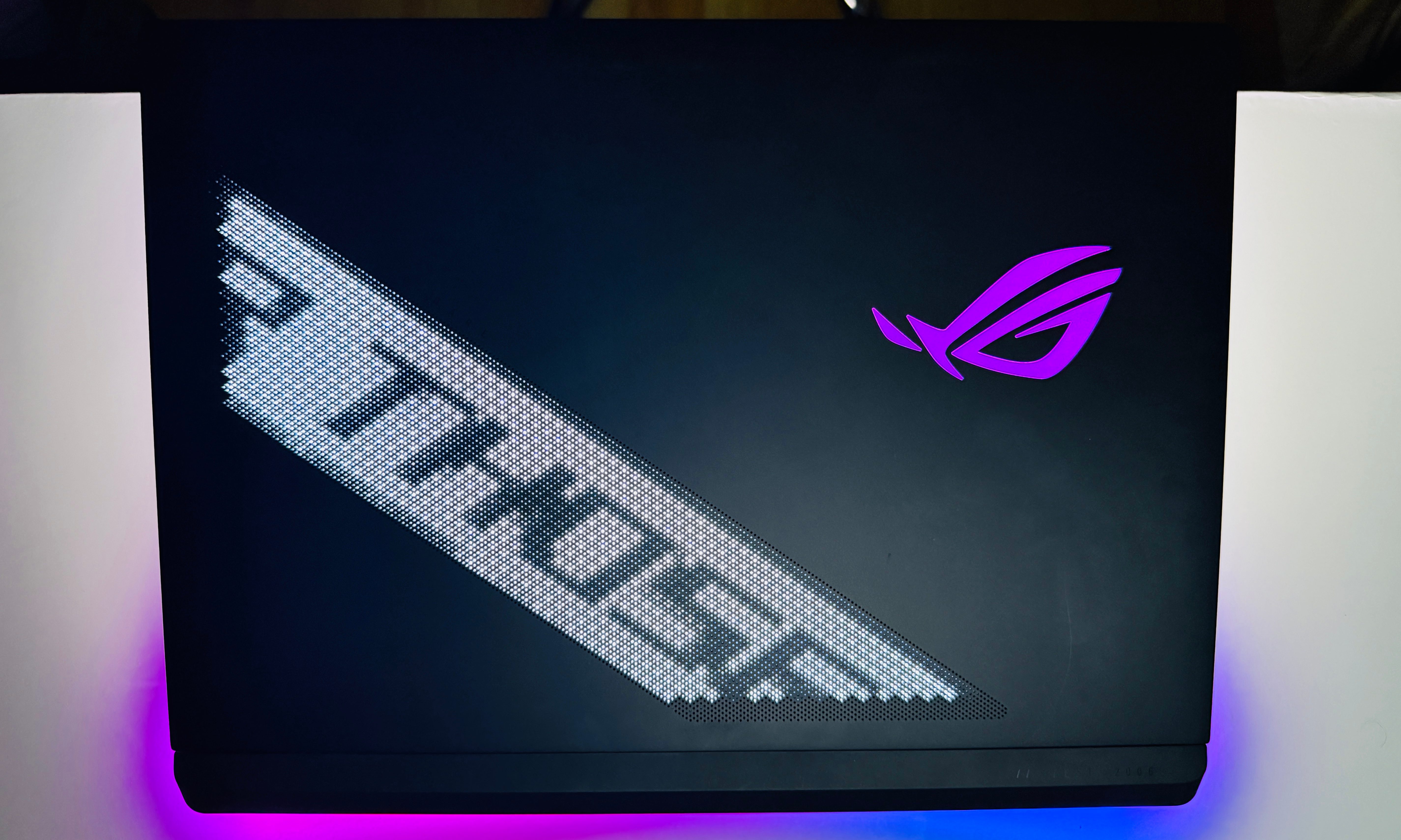 Anime light on the Asus ROG Strix Scar 18 laptop.