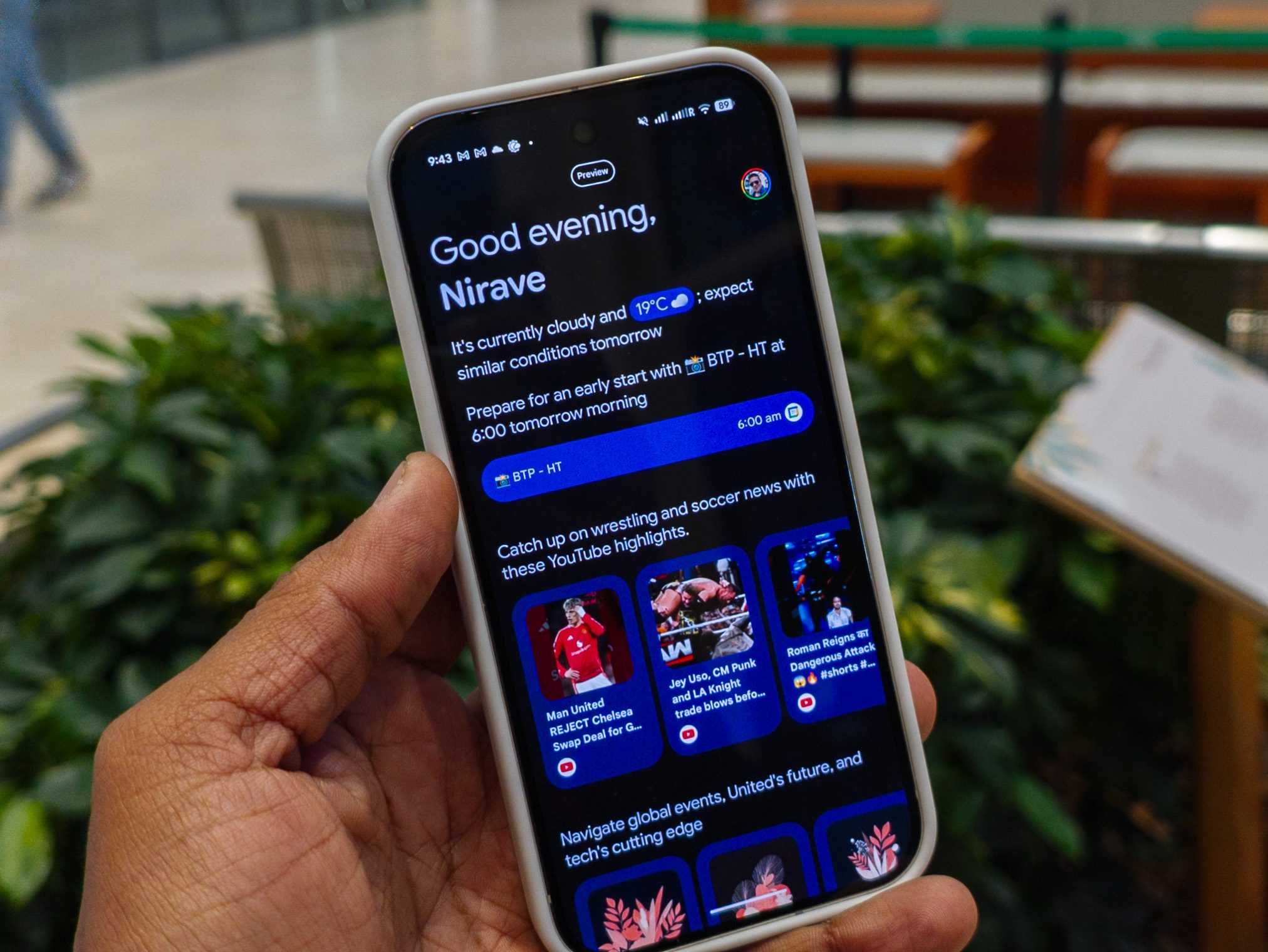 Daily Hub in action on the Google Pixel 10 Pro in Obsidian