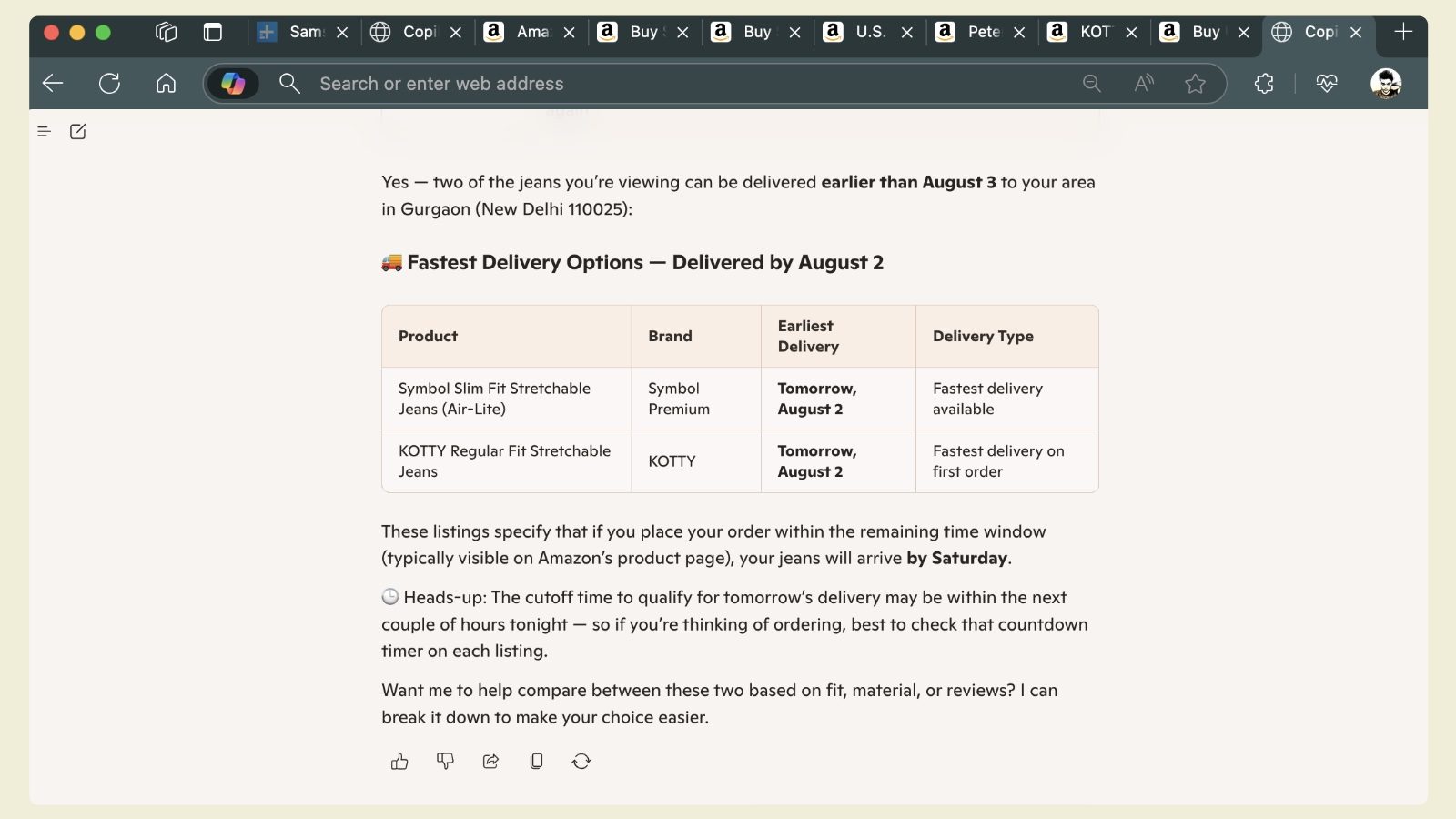 Leveraging the Copilot AI within Microsoft Edge.