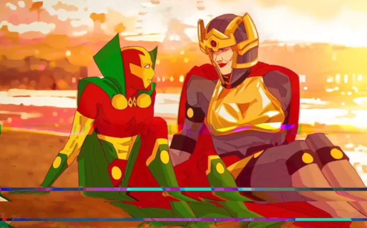 Mister Miracle and Big Barda in promotional art for Mister Miracle.