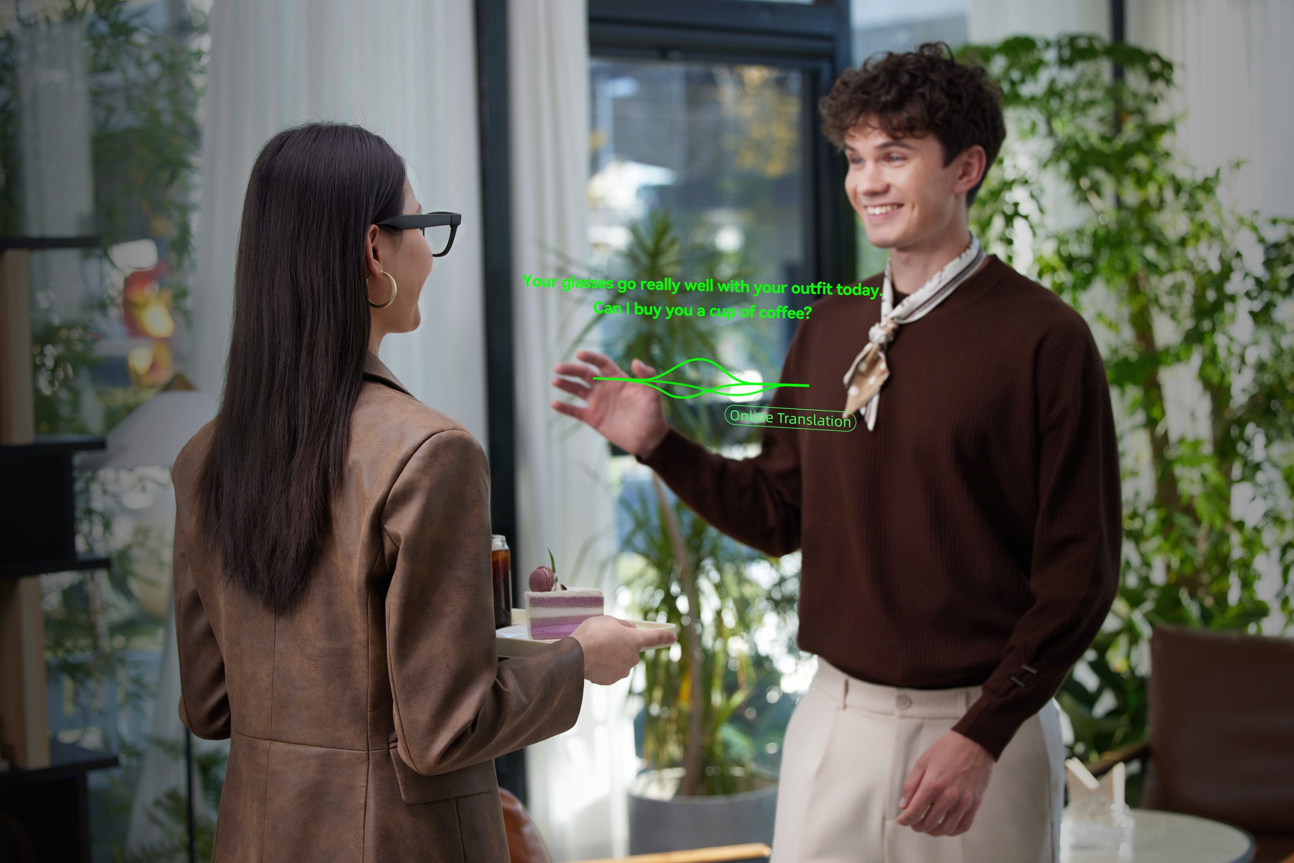 Press render of AI translation on the Rokid Glasses