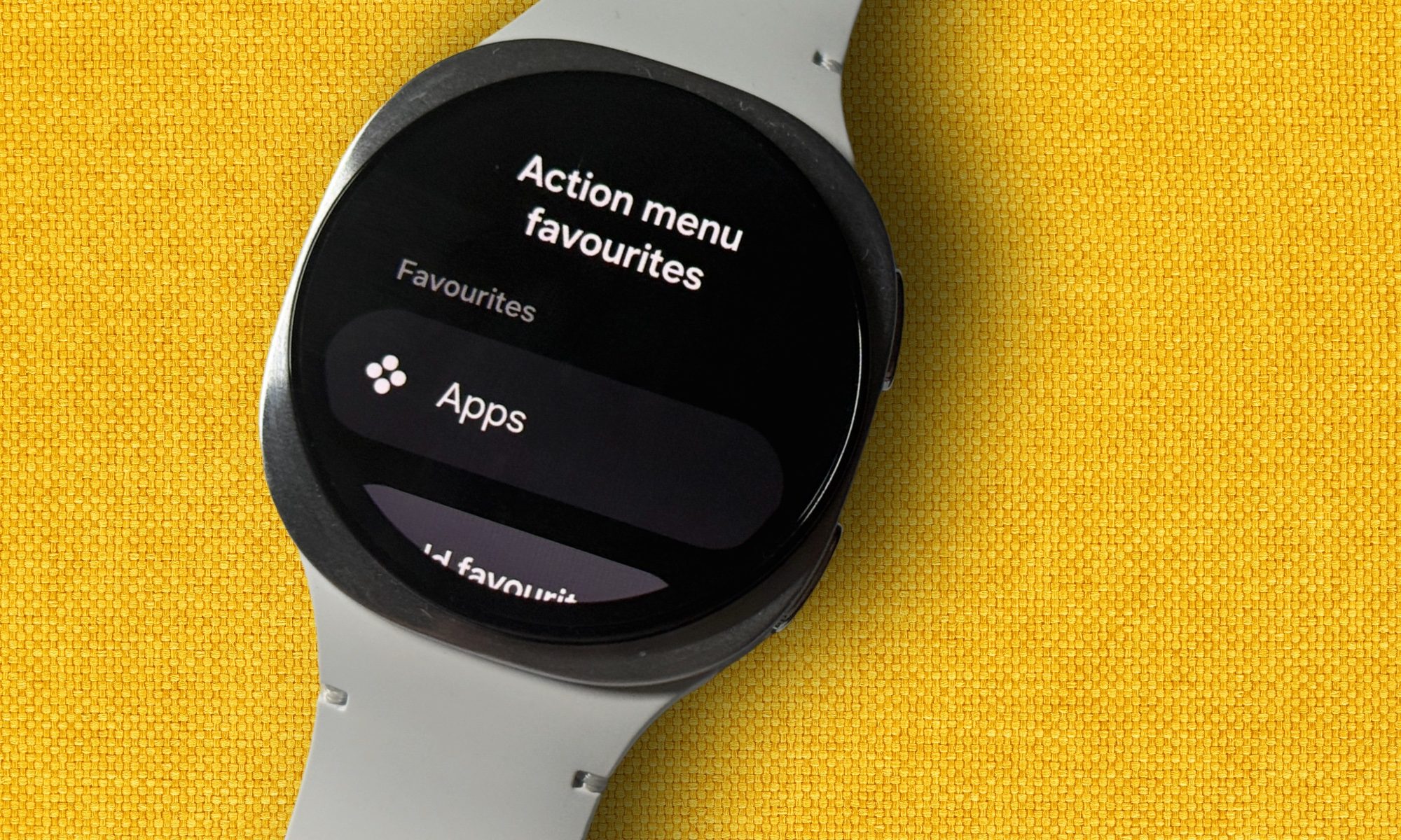 Action Menu options on Samsung Galaxy Watch 8.