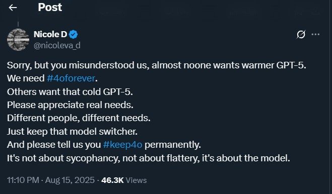 A screenshot from X, discussing GPT-5.