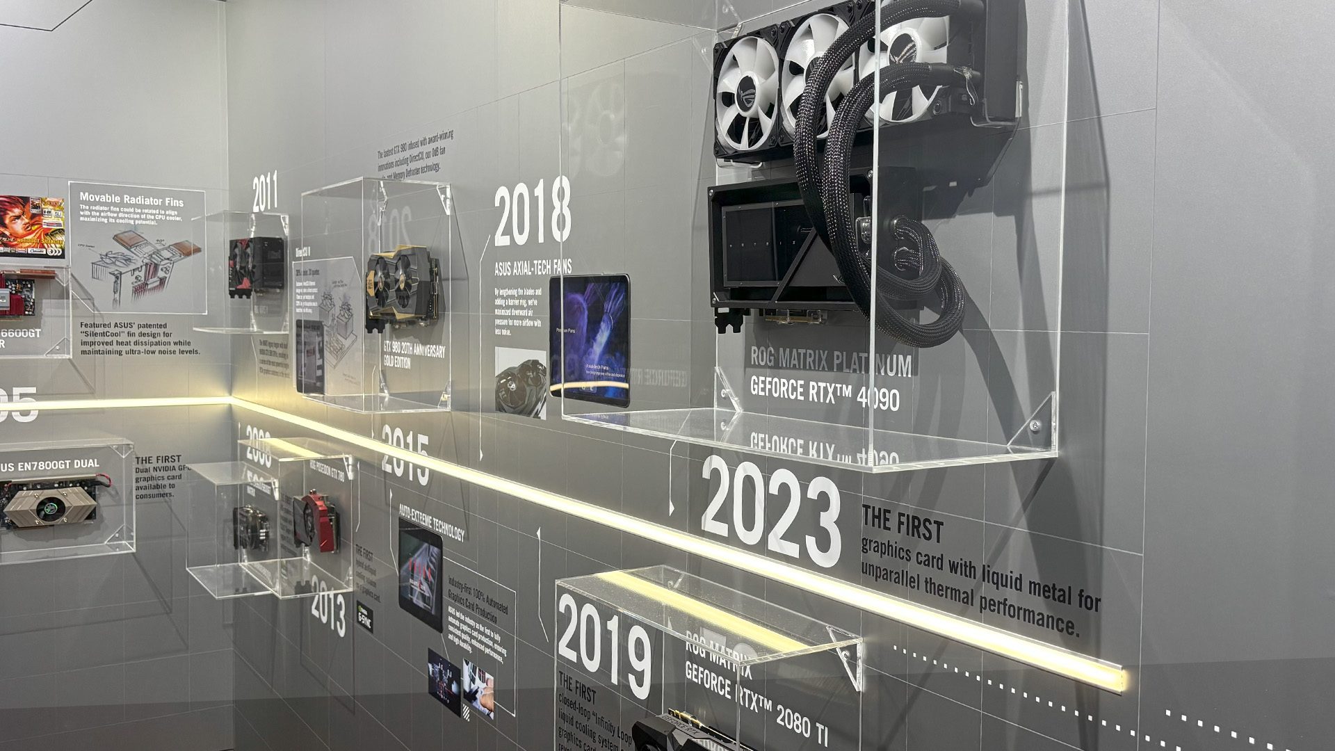 30 years of Asus graphics cards on display at Gamescom 2025. 