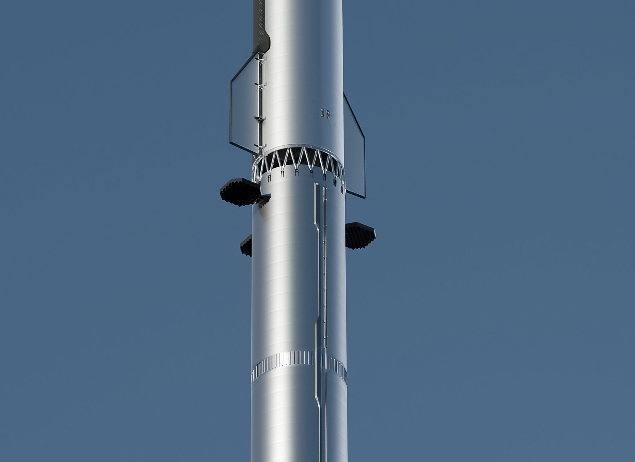 The grid fins on SpaceX's Super Heavy rocket.