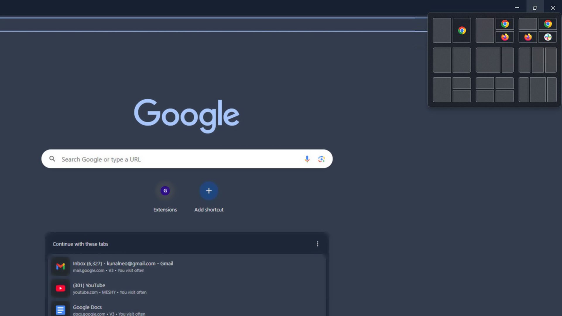 Snap layouts feature on Windows 11