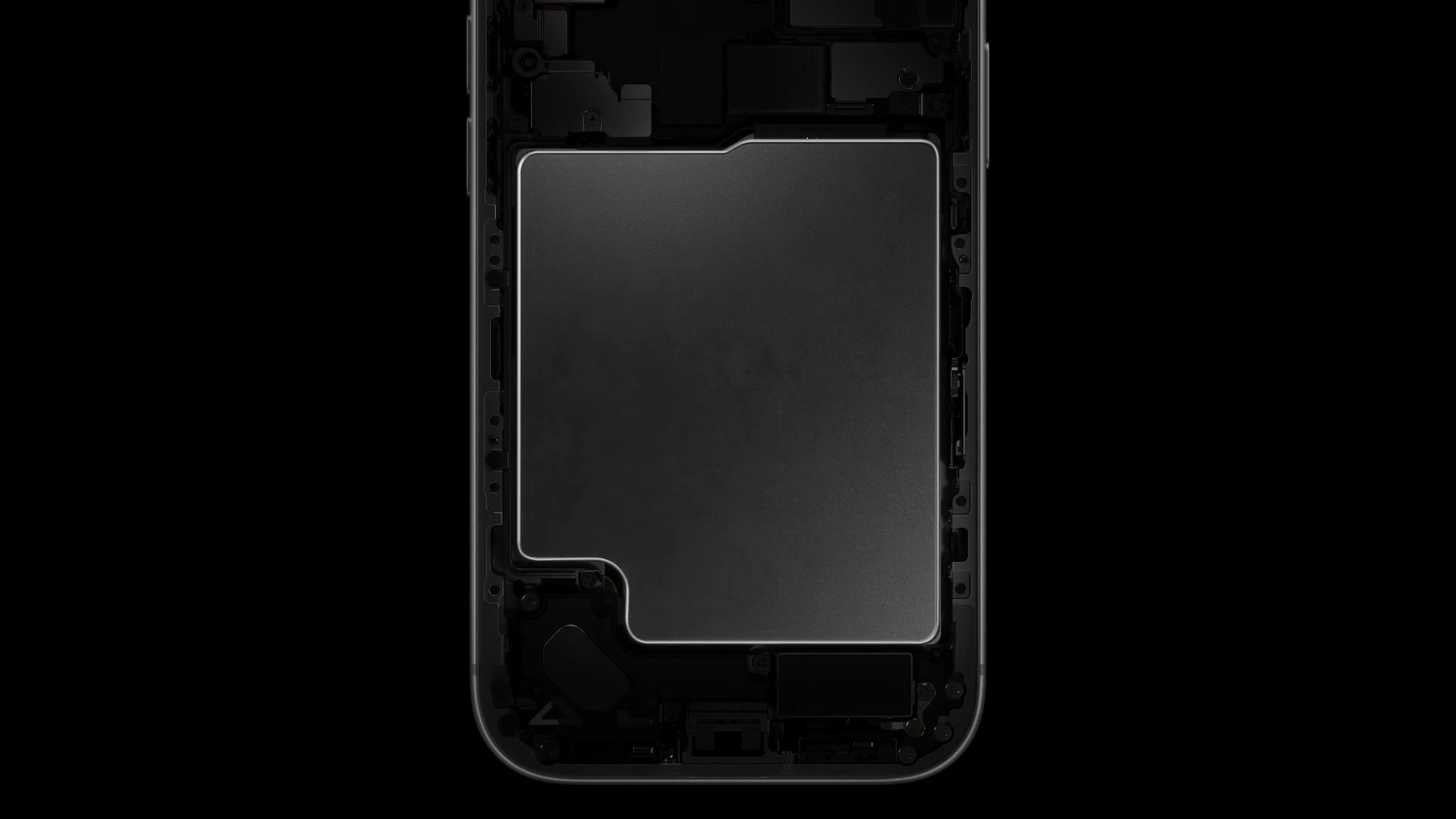 Design of the battery inside the eSIM-only model of the iPhone 17 Pro