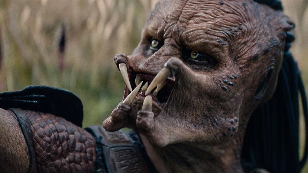 An alien looks and stares.