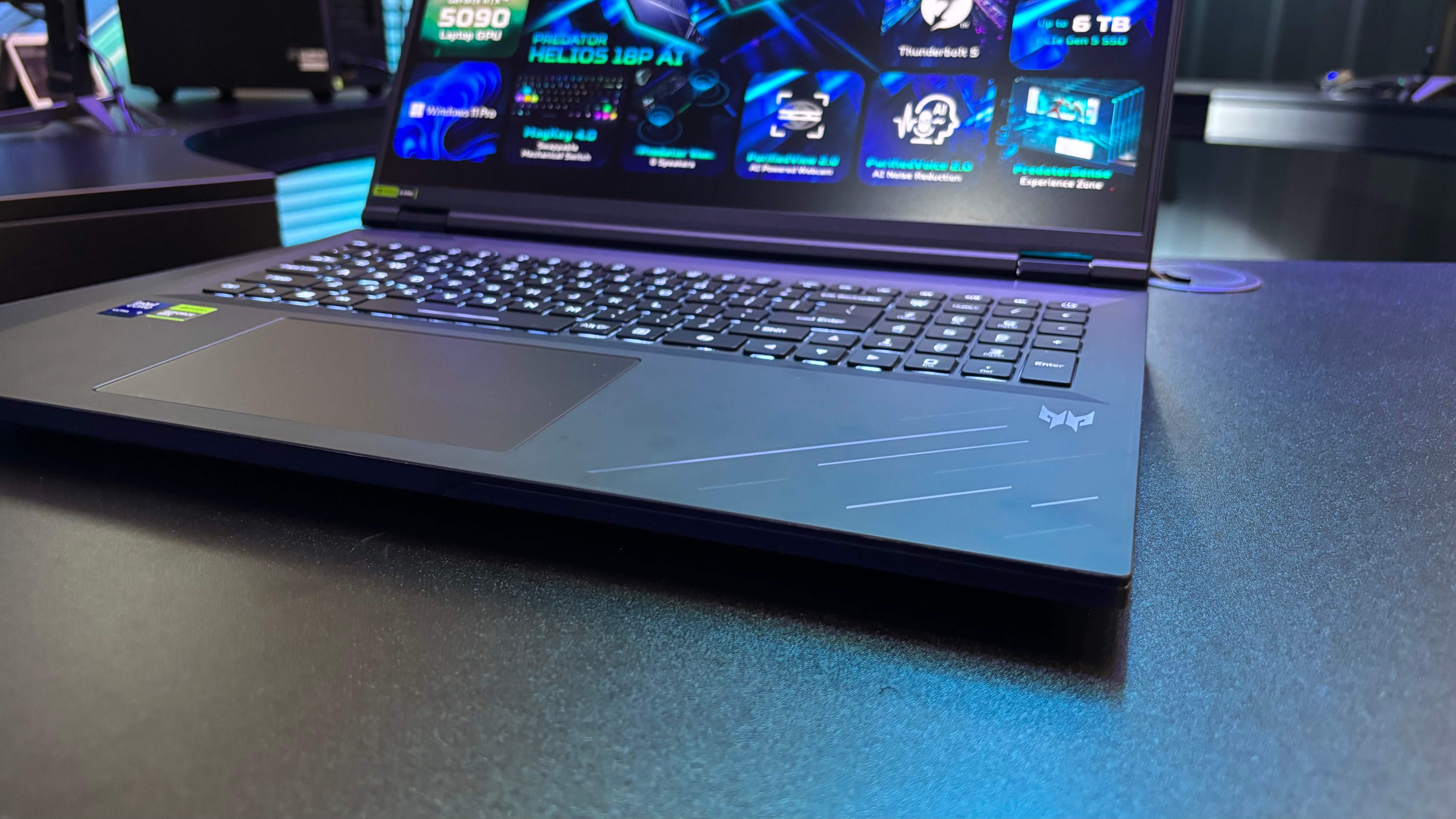 Acer Predator Helios 18P AI keyboard on show at IFA 2025. 