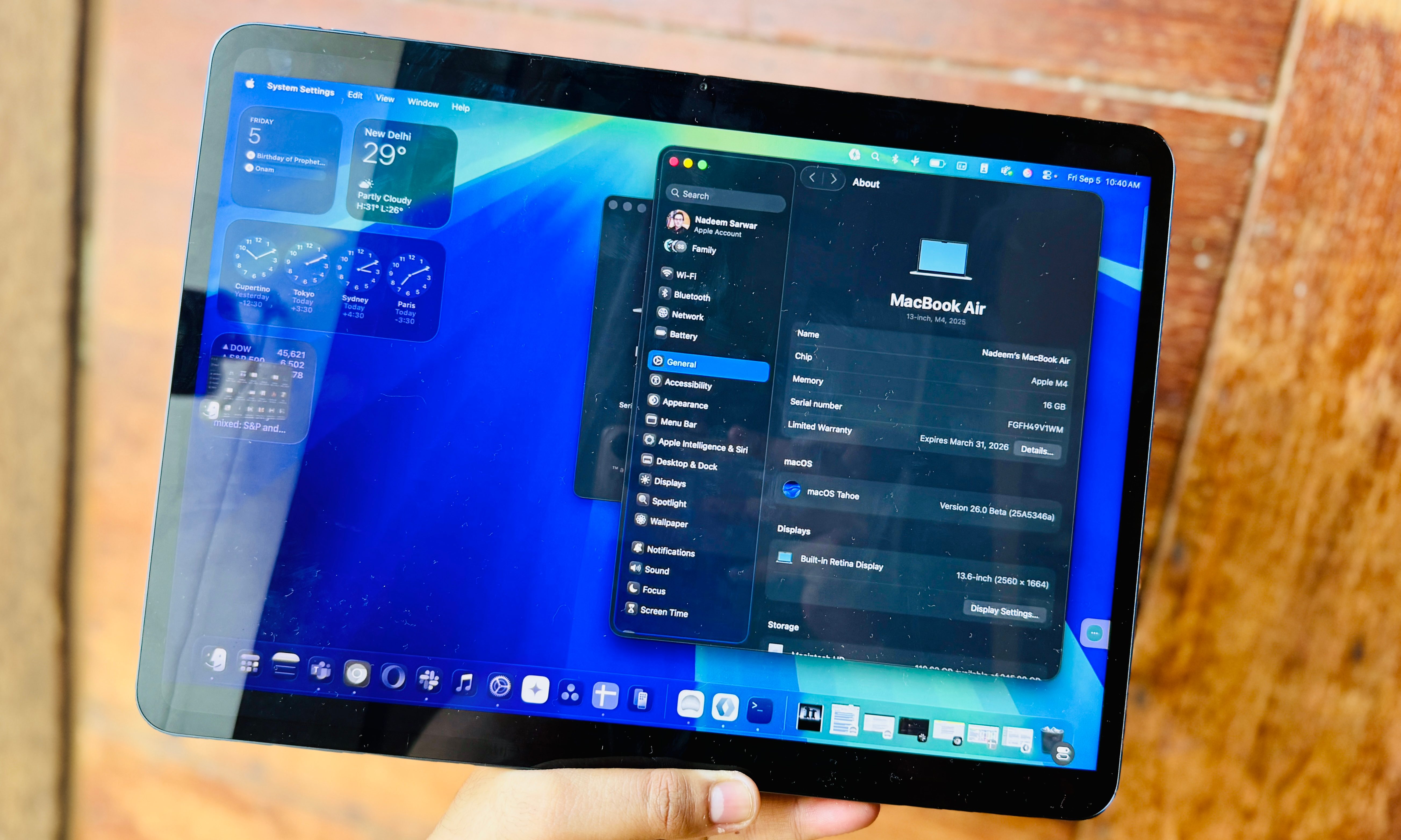 Remotely streaming macOS on the OnePlus Pad 3.